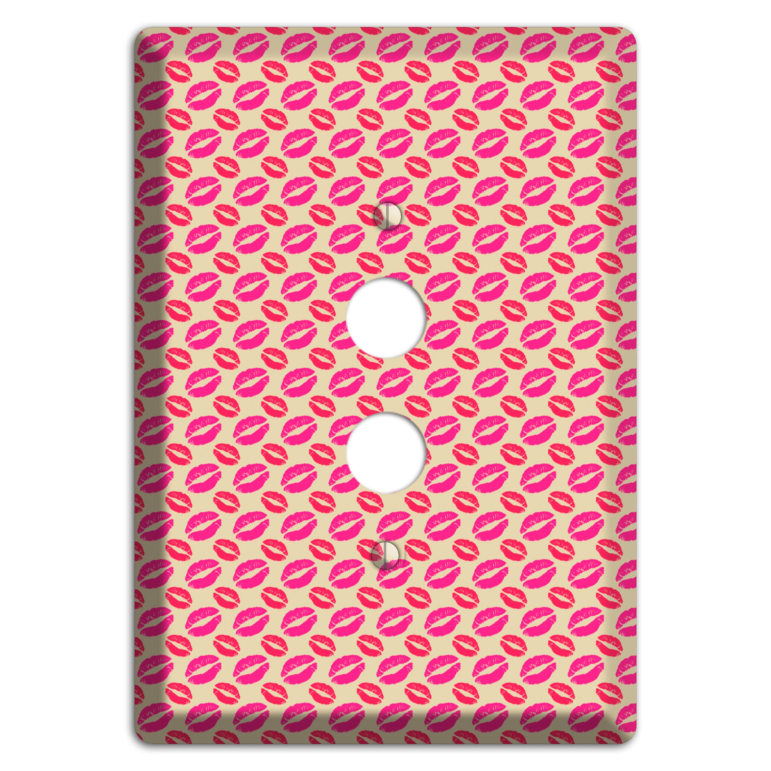 Pink and Red Kisses 1 Pushbutton Wallplate