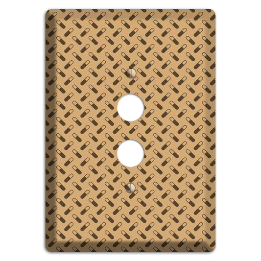 Beige with Brown Motif 1 Pushbutton Wallplate