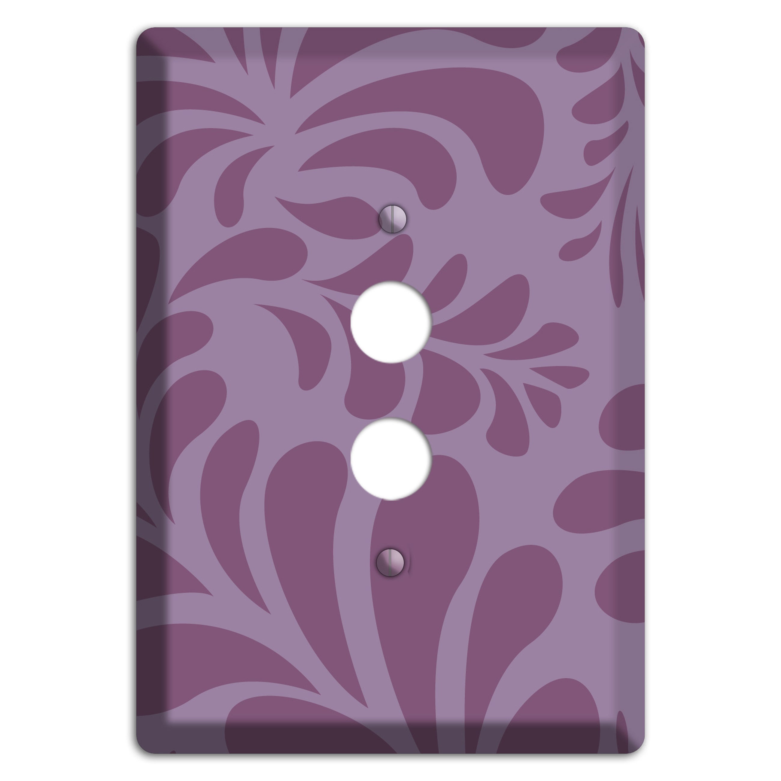 Purple Herati 1 Pushbutton Wallplate