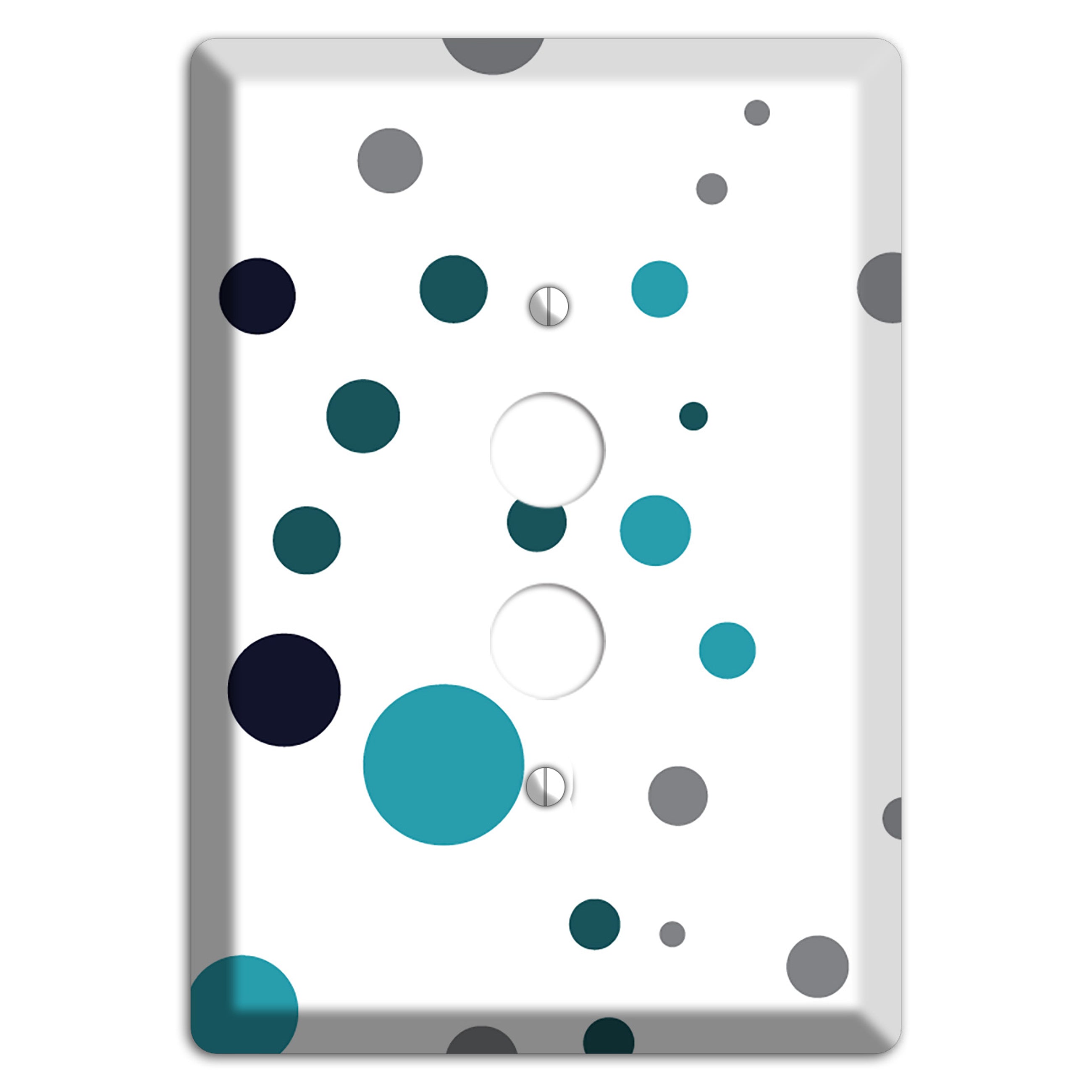 Teal and Blue Dots 1 Pushbutton Wallplate
