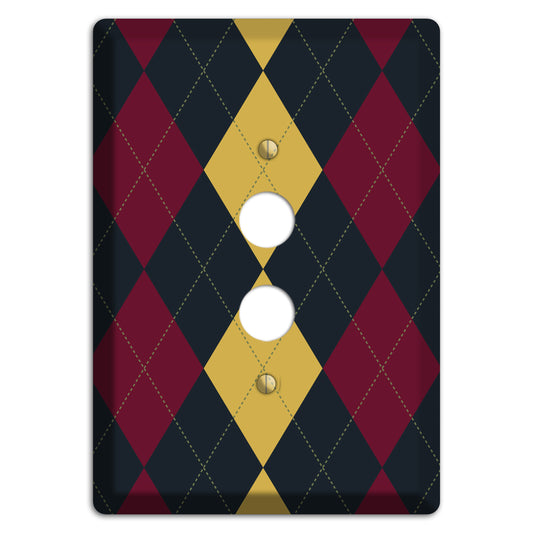 Deep Red and Yellow Argyle 1 Pushbutton Wallplate