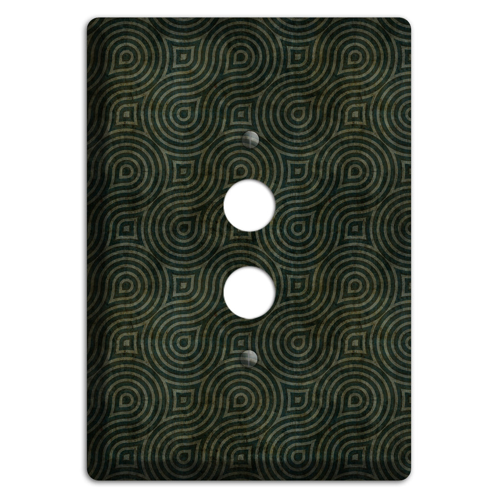 Green and Black Swirl 1 Pushbutton Wallplate