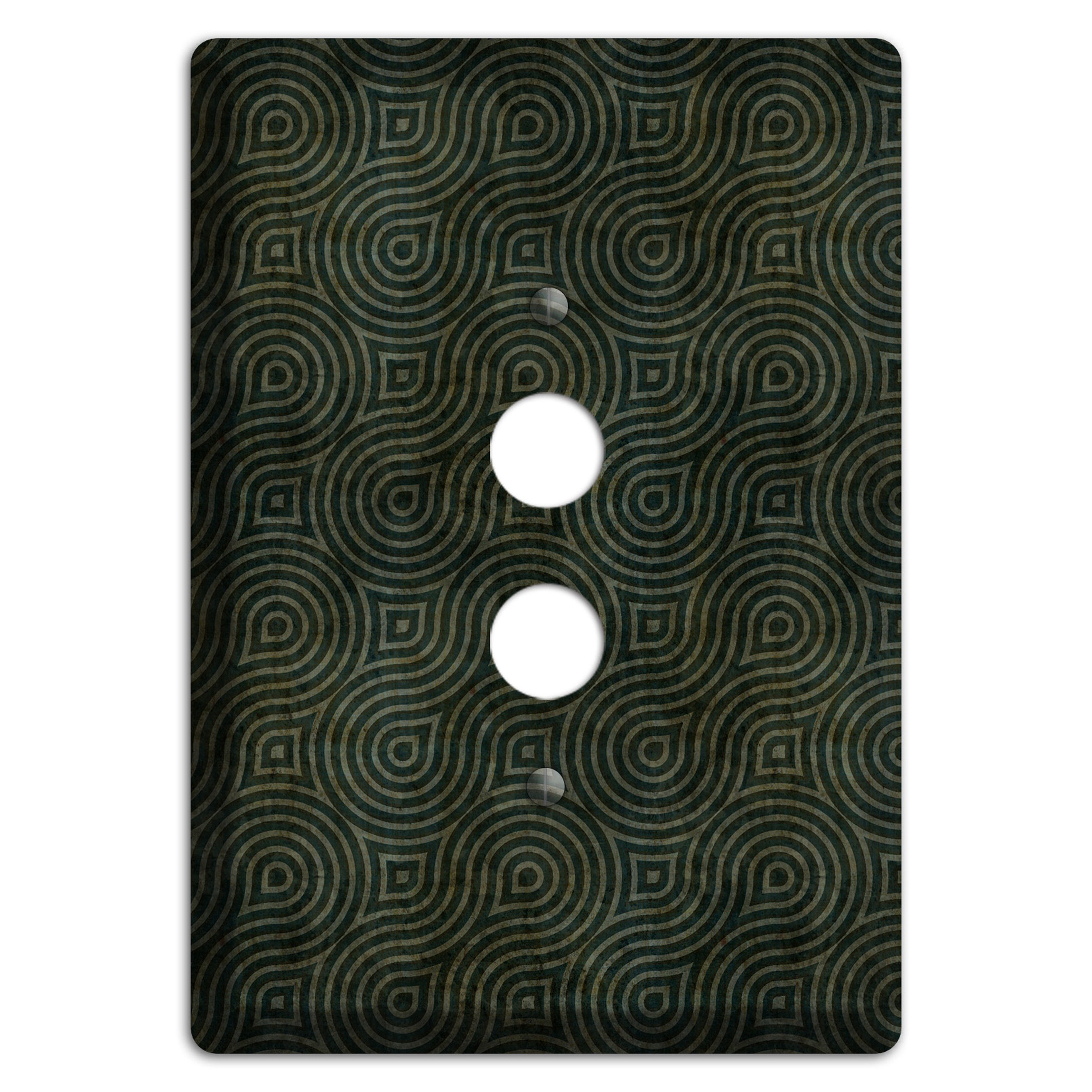 Green and Black Swirl 1 Pushbutton Wallplate