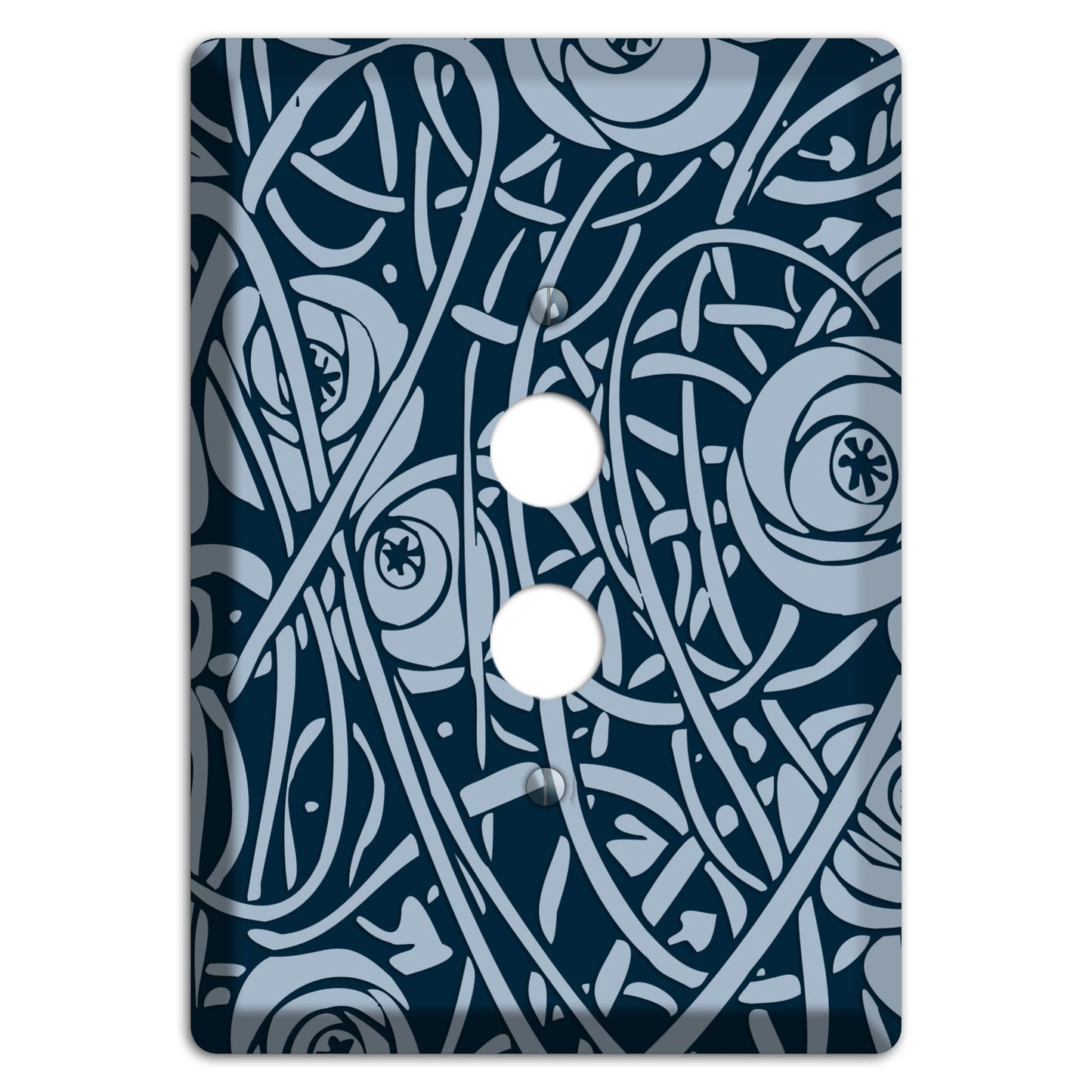 Navy Abstract Floral 1 Pushbutton Wallplate