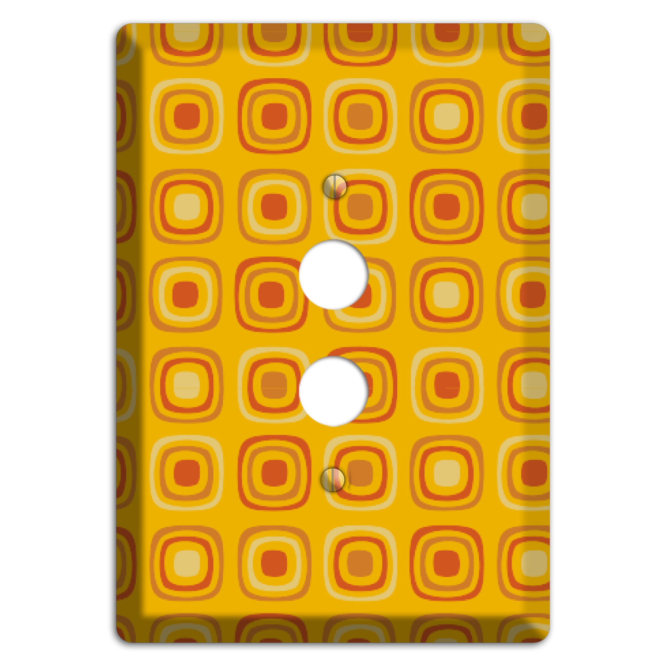 Multi Orange Red Retro Squares 1 Pushbutton Wallplate