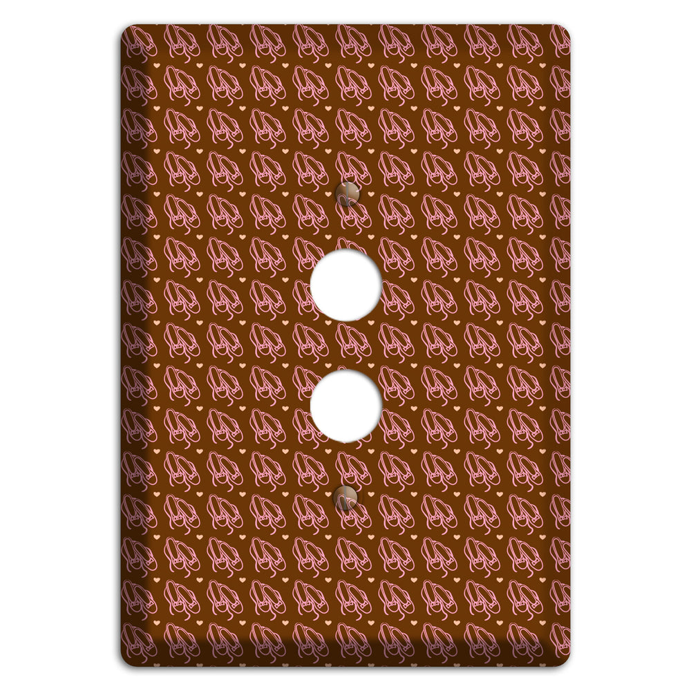 Brown with Pink Ballet Slippers 1 Pushbutton Wallplate