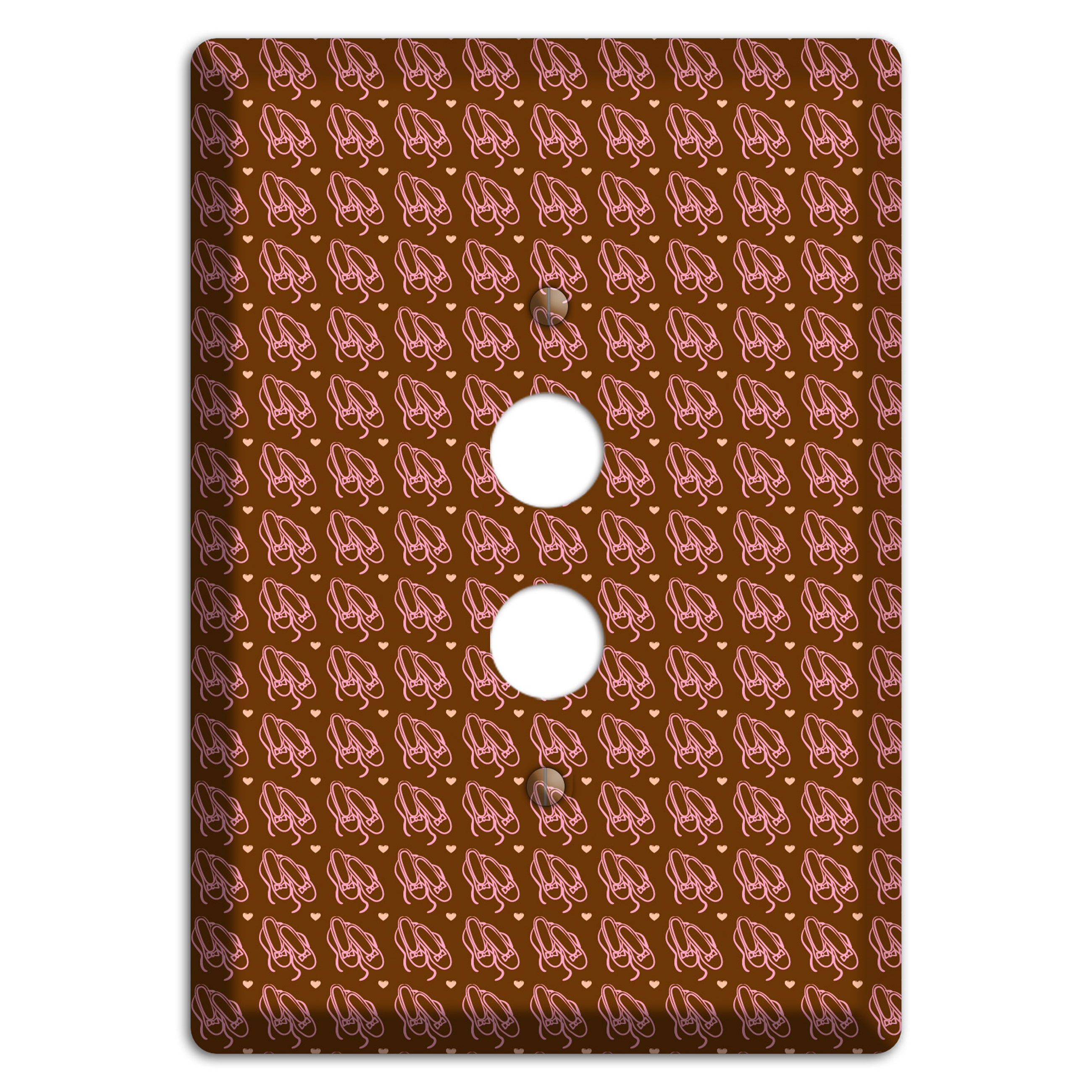 Brown with Pink Ballet Slippers 1 Pushbutton Wallplate
