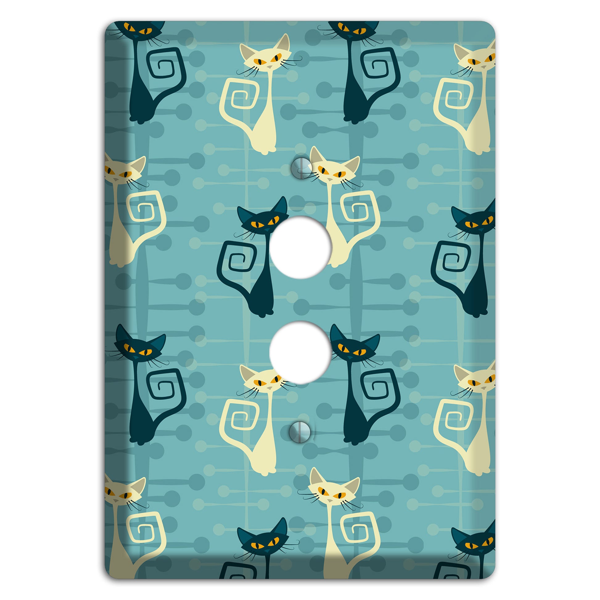 Black and Yellow Kitties 1 Pushbutton Wallplate