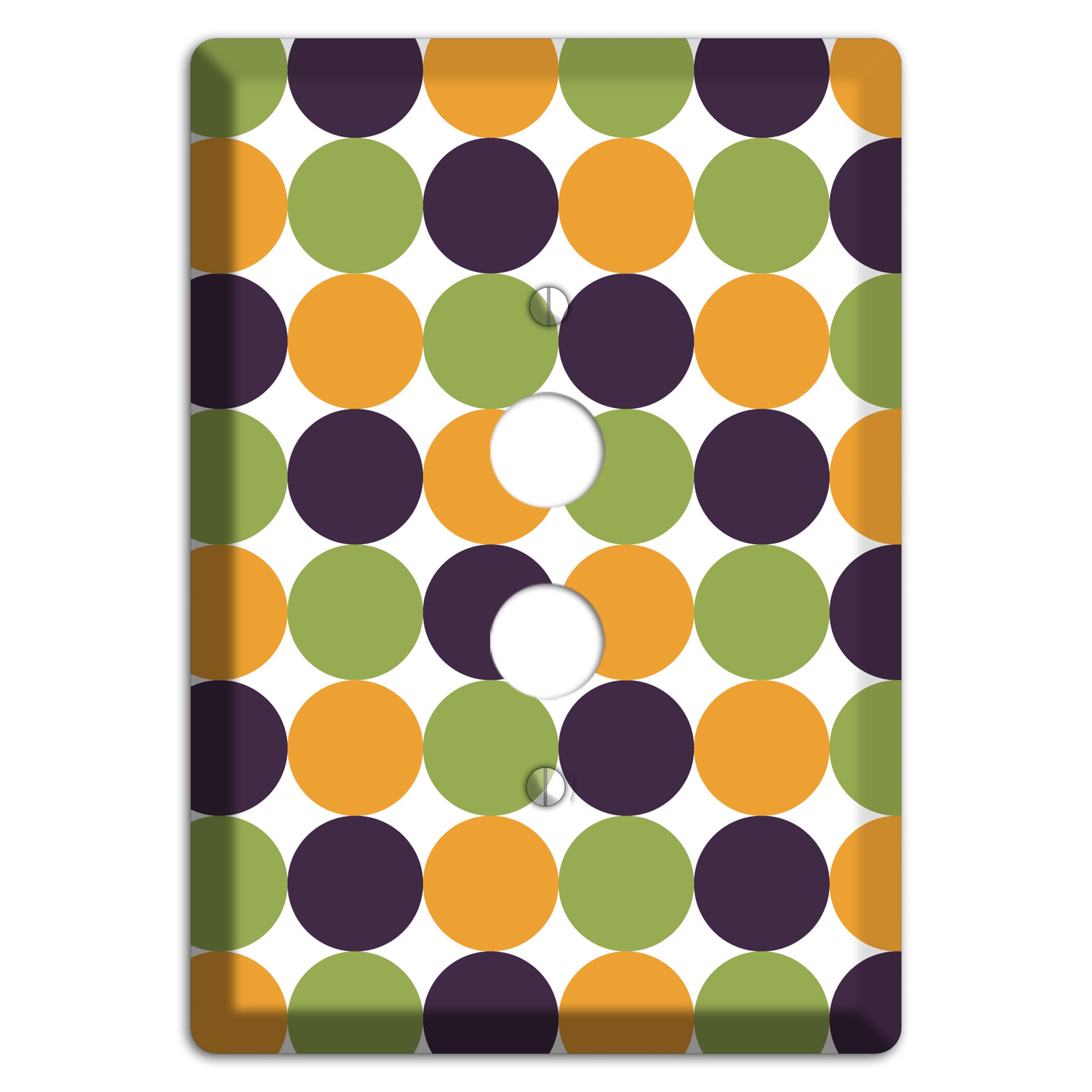 Olive Eggplant Orange Tiled Dots 1 Pushbutton Wallplate