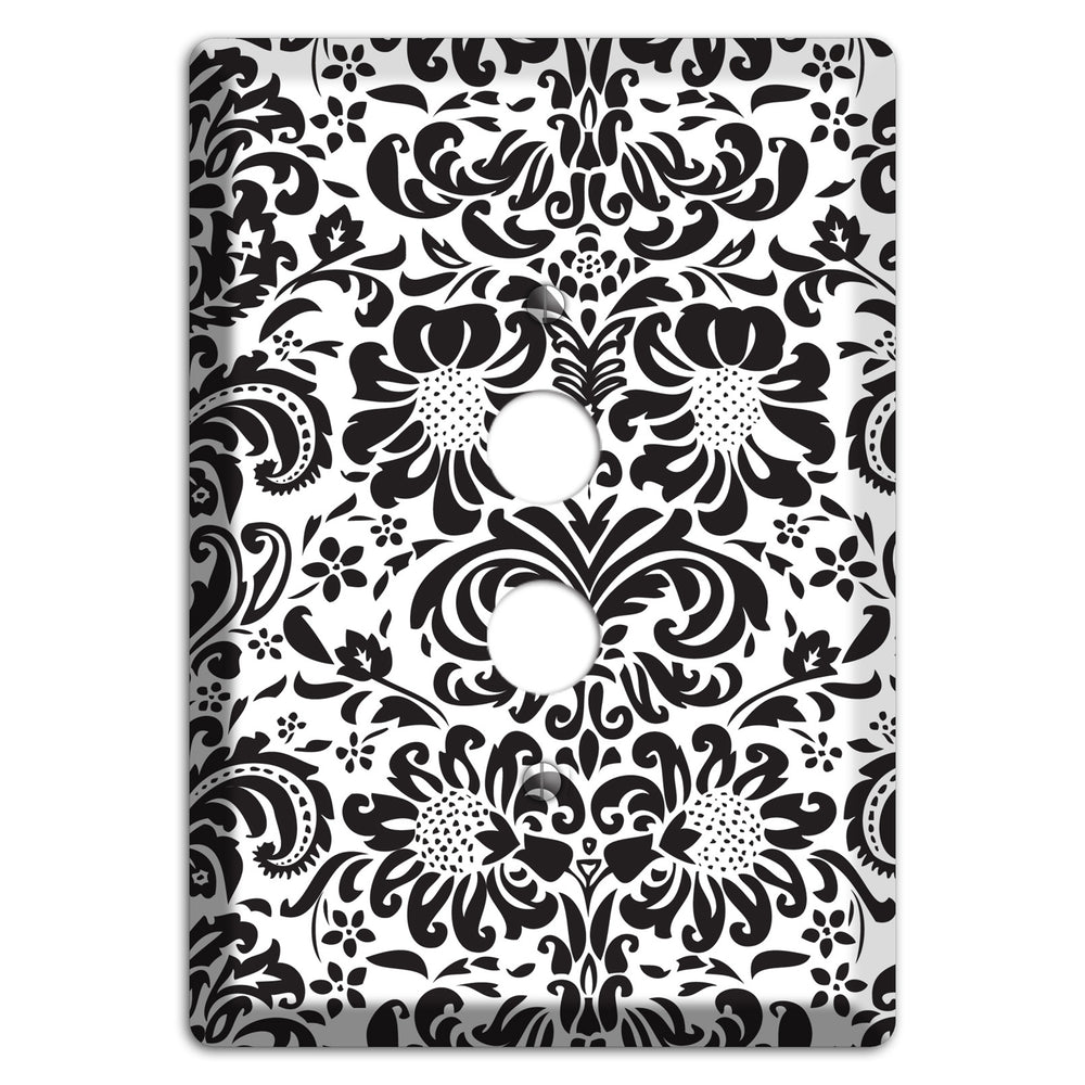 White with Black Toile 1 Pushbutton Wallplate
