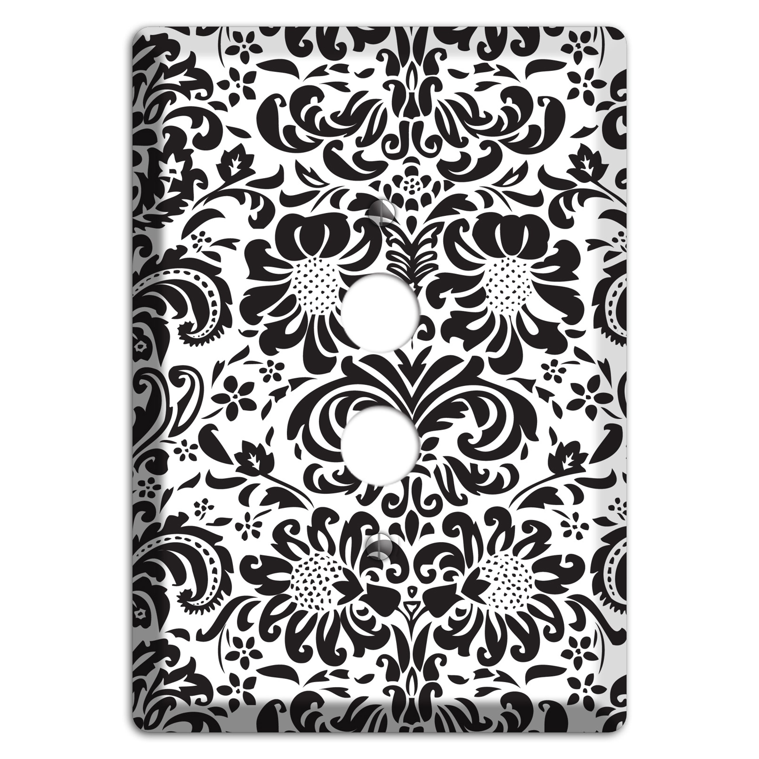White with Black Toile 1 Pushbutton Wallplate