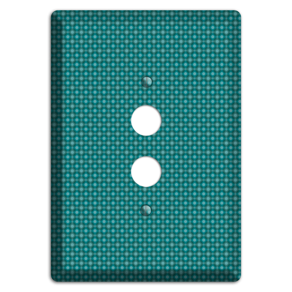 Multi Turquoise Checkered Concentric Circles 1 Pushbutton Wallplate