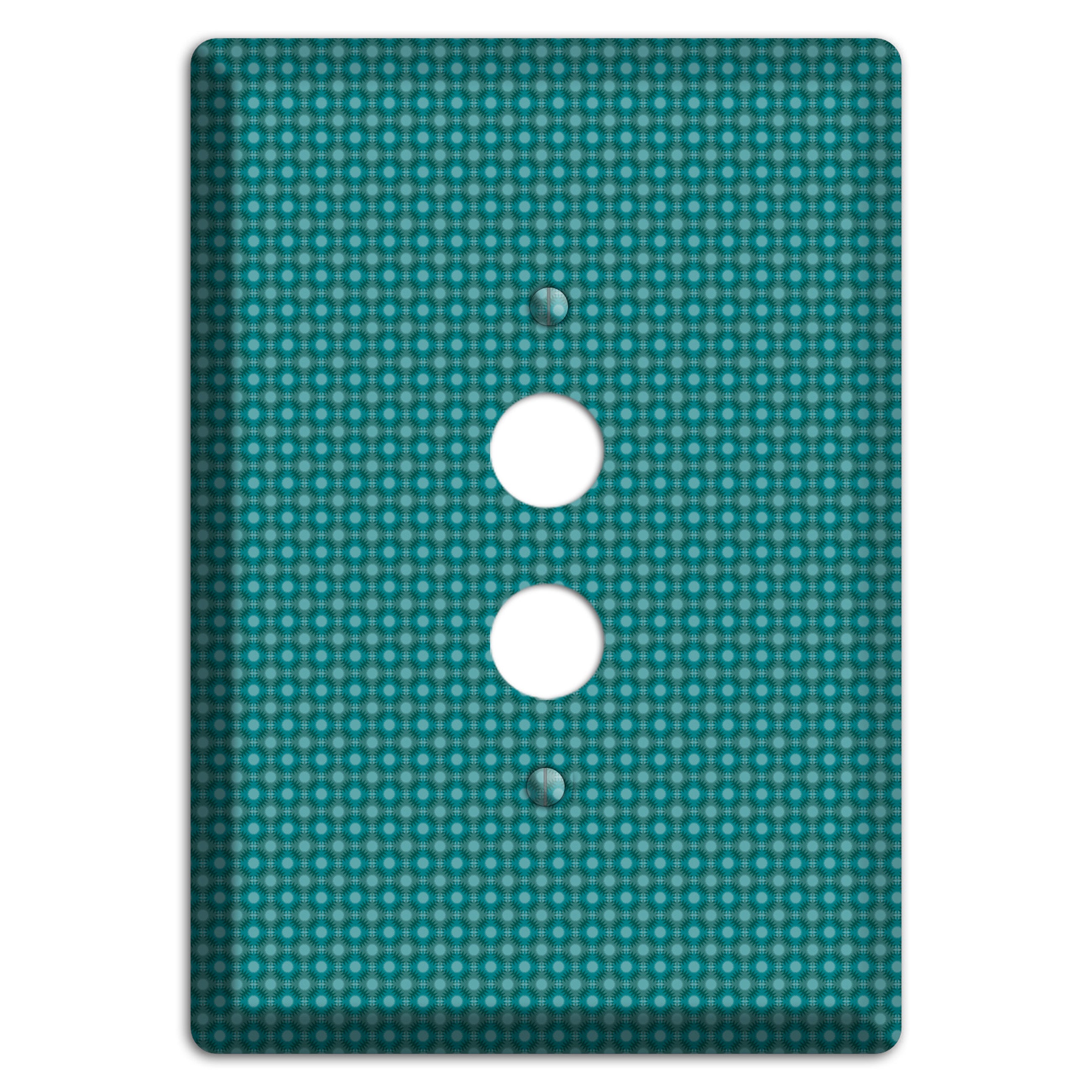 Multi Turquoise Checkered Concentric Circles 1 Pushbutton Wallplate