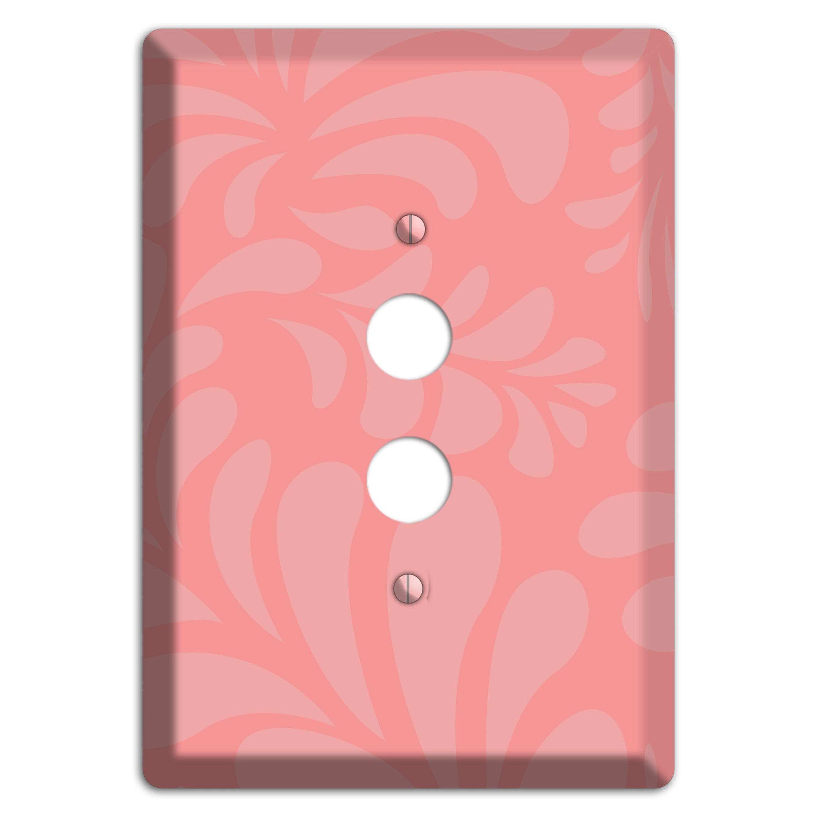 Pink Herati 1 Pushbutton Wallplate