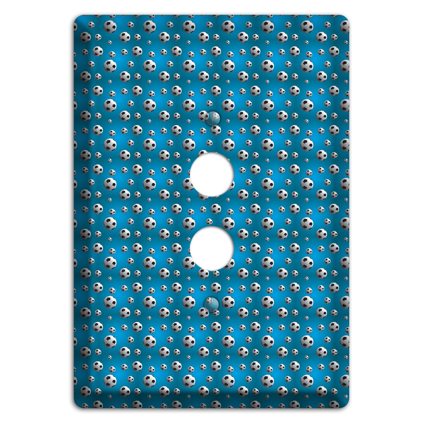 Blue with Soccer Balls 1 Pushbutton Wallplate