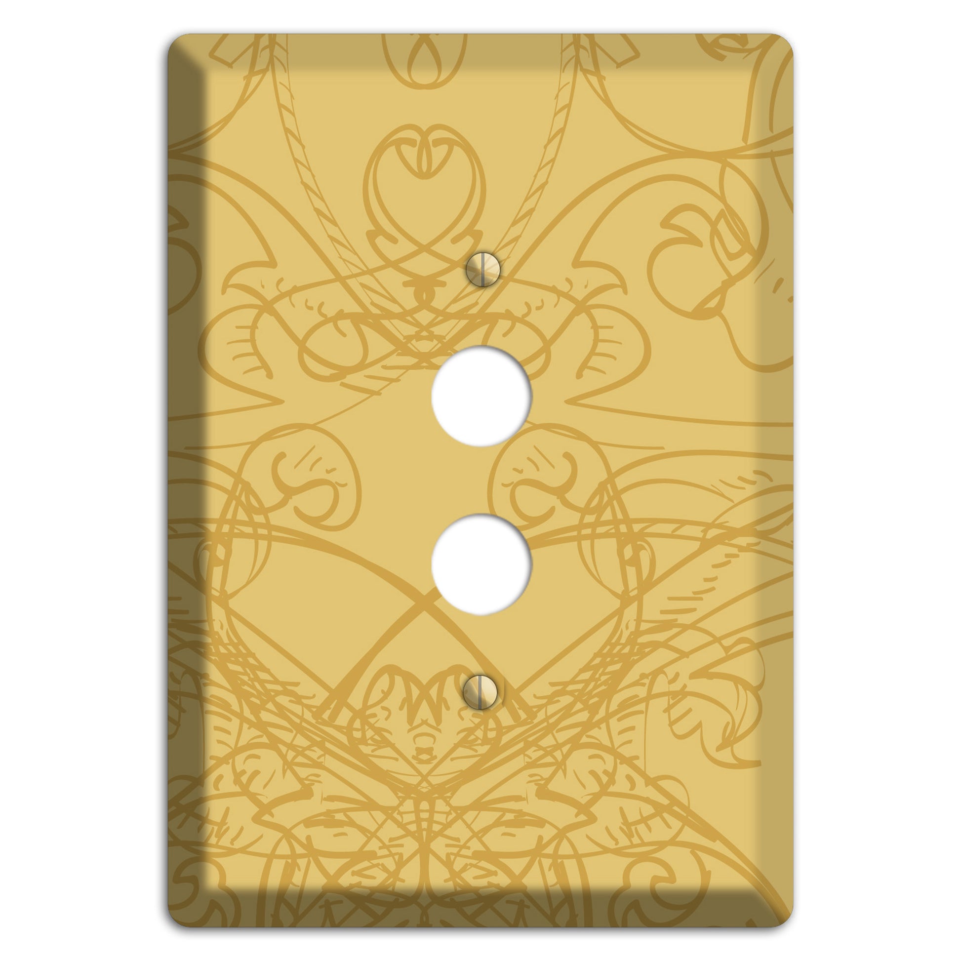 Beige Deco Sketch 1 Pushbutton Wallplate