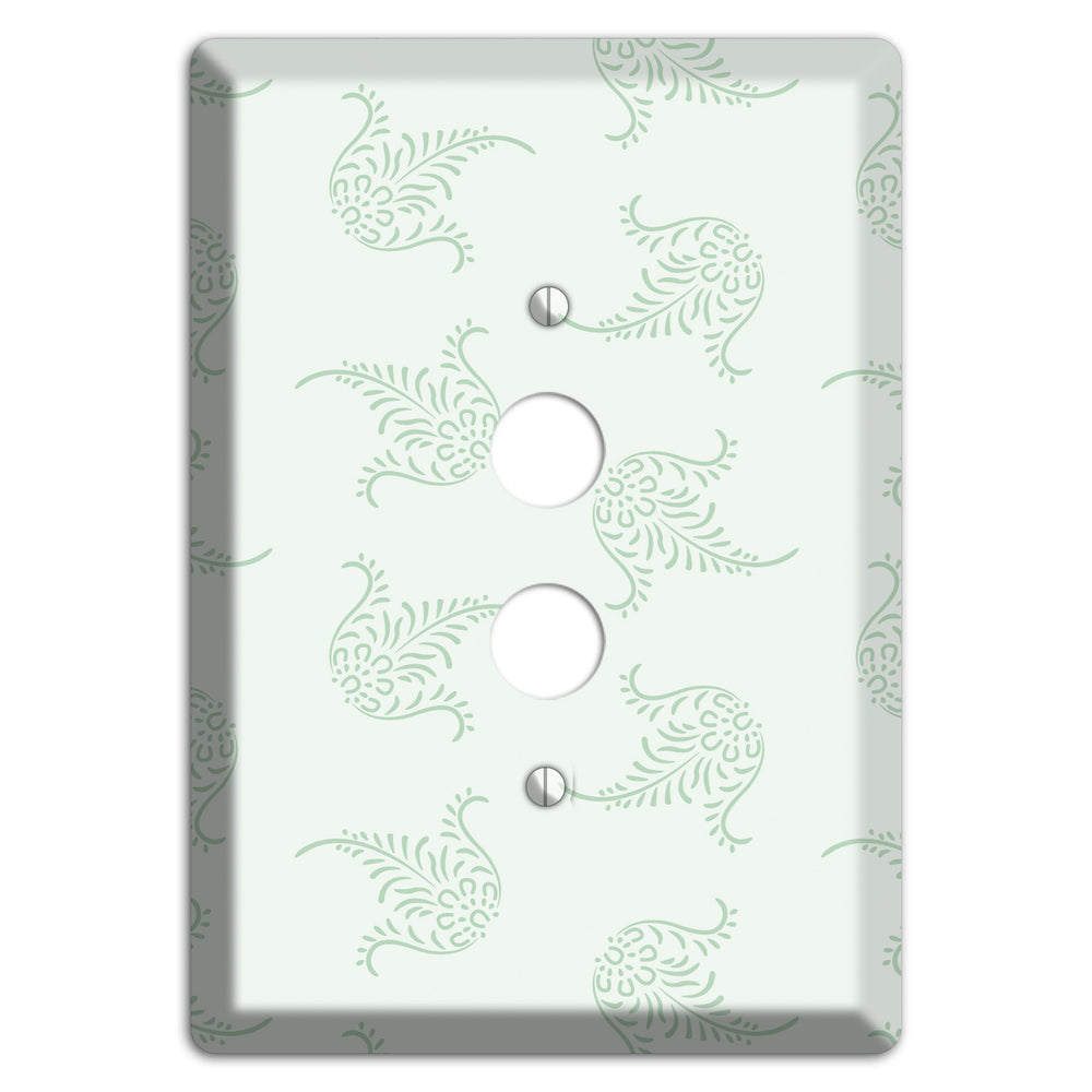Mint Trefoil Cartouche 1 Pushbutton Wallplate