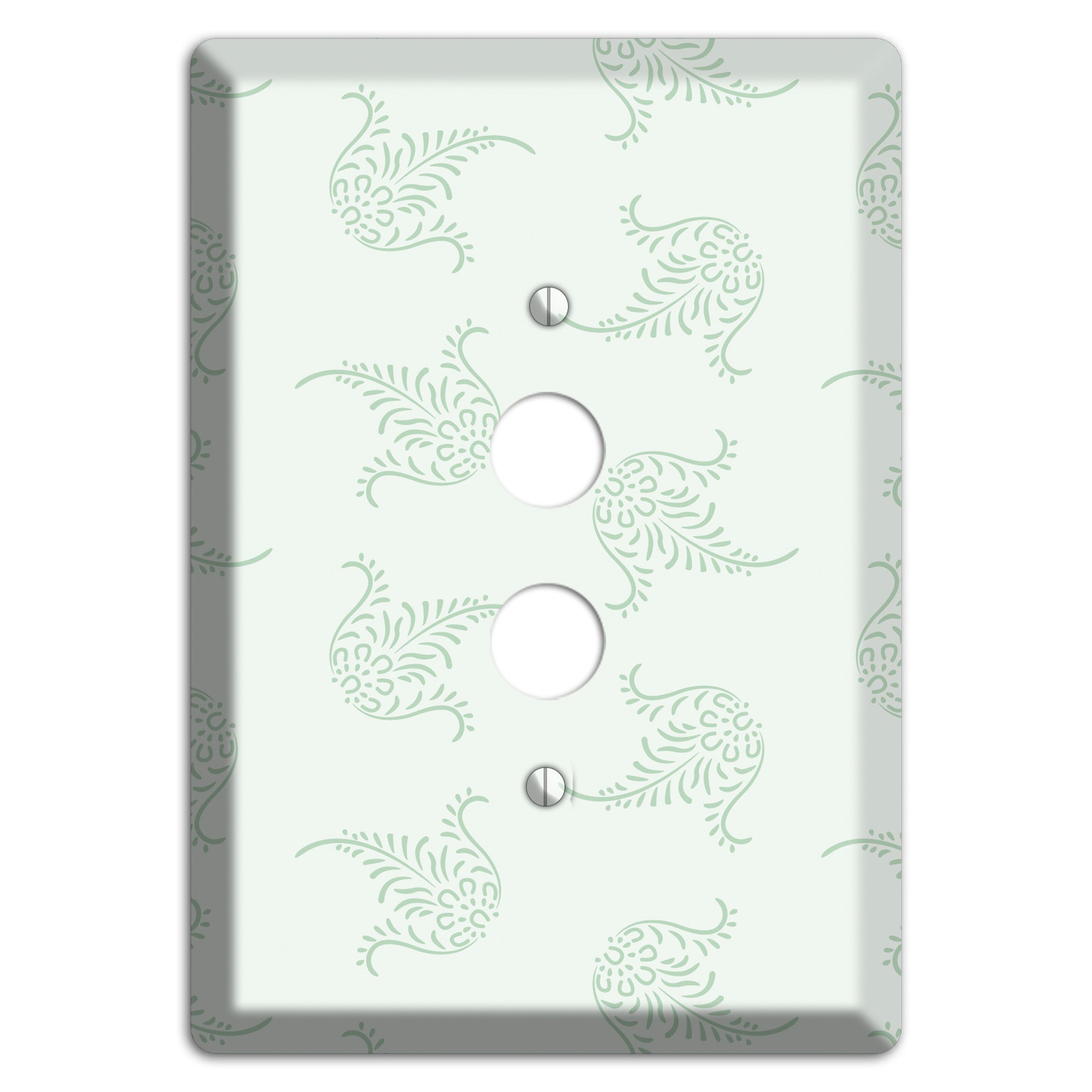 Mint Trefoil Cartouche 1 Pushbutton Wallplate