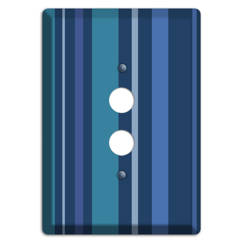 Multi Blue Vertical Stripes 1 Pushbutton Wallplate