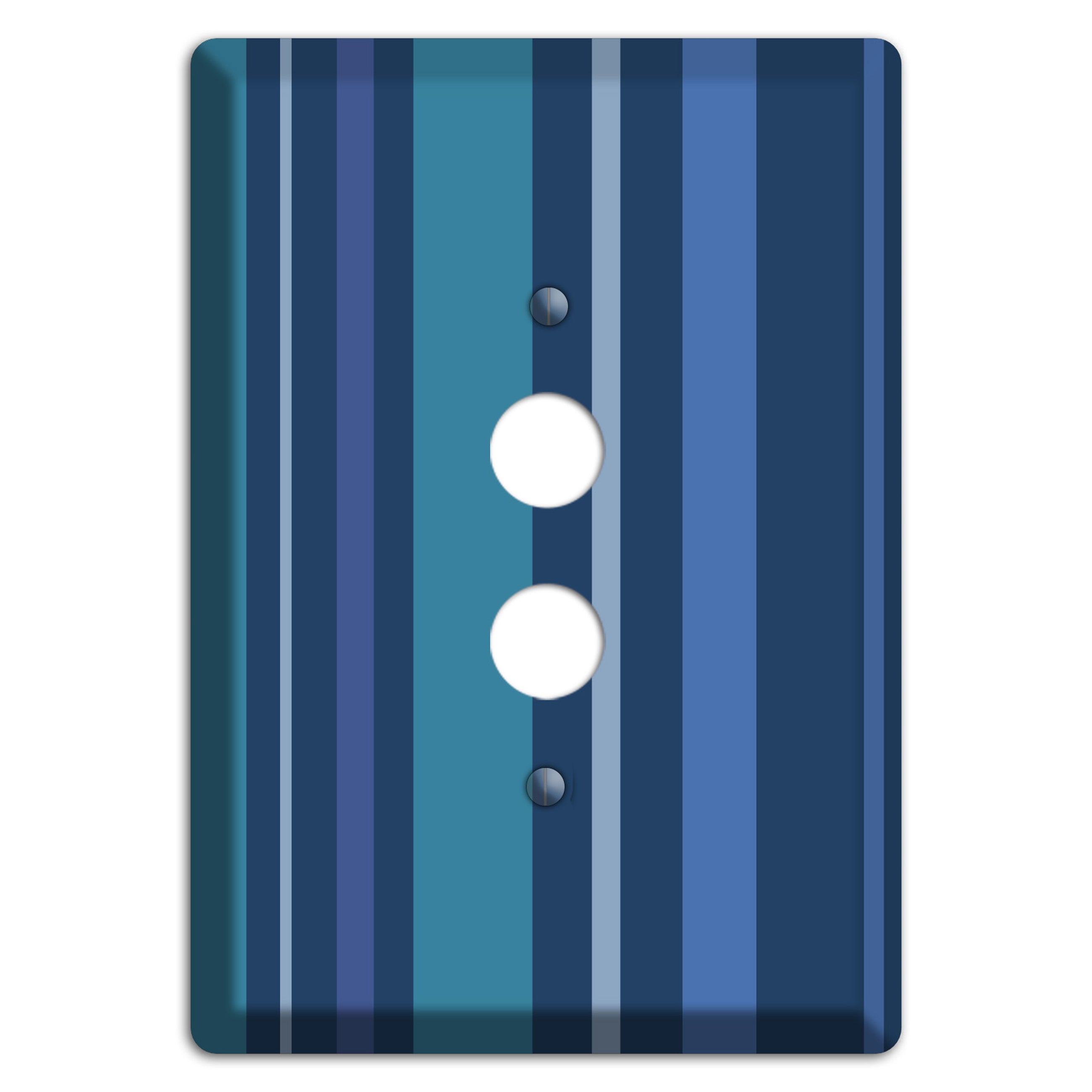 Multi Blue Vertical Stripes 1 Pushbutton Wallplate