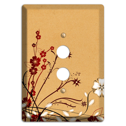 Delicate Red Flowers 1 Pushbutton Wallplate