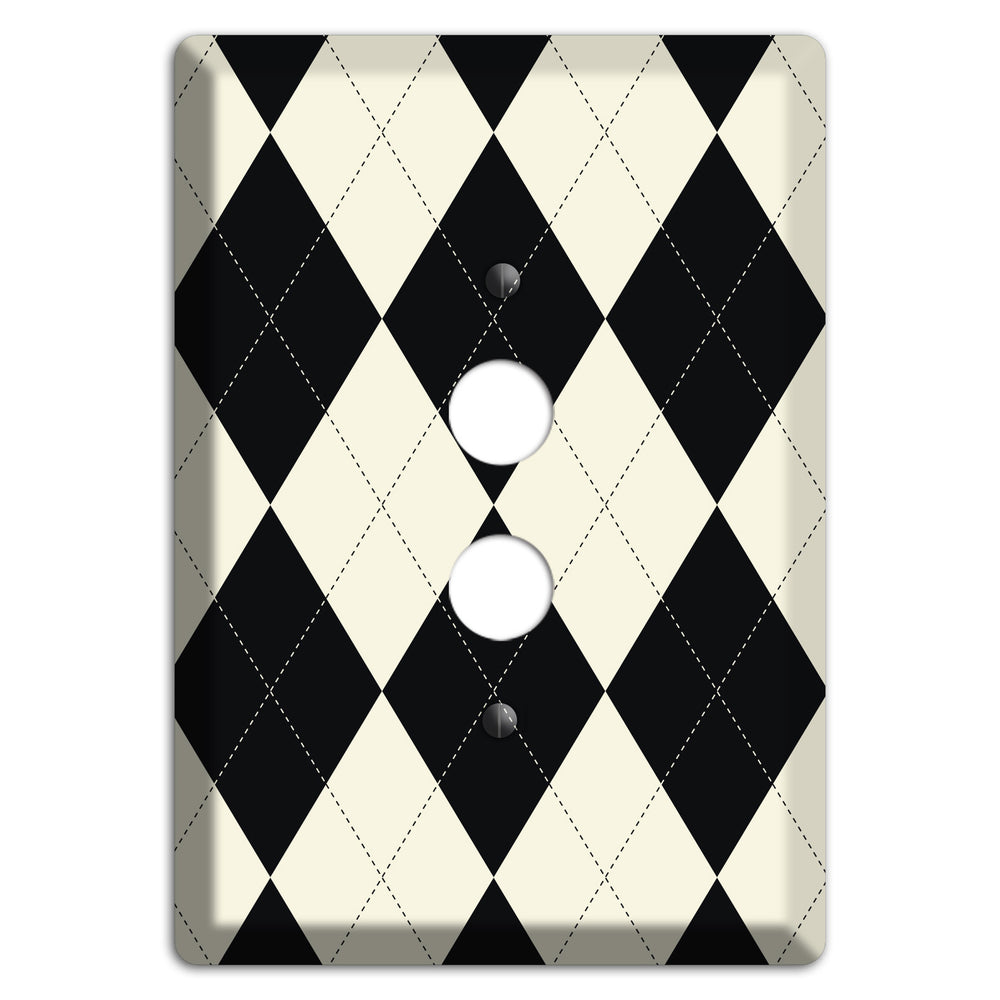 Black and Tan Argyle 1 Pushbutton Wallplate