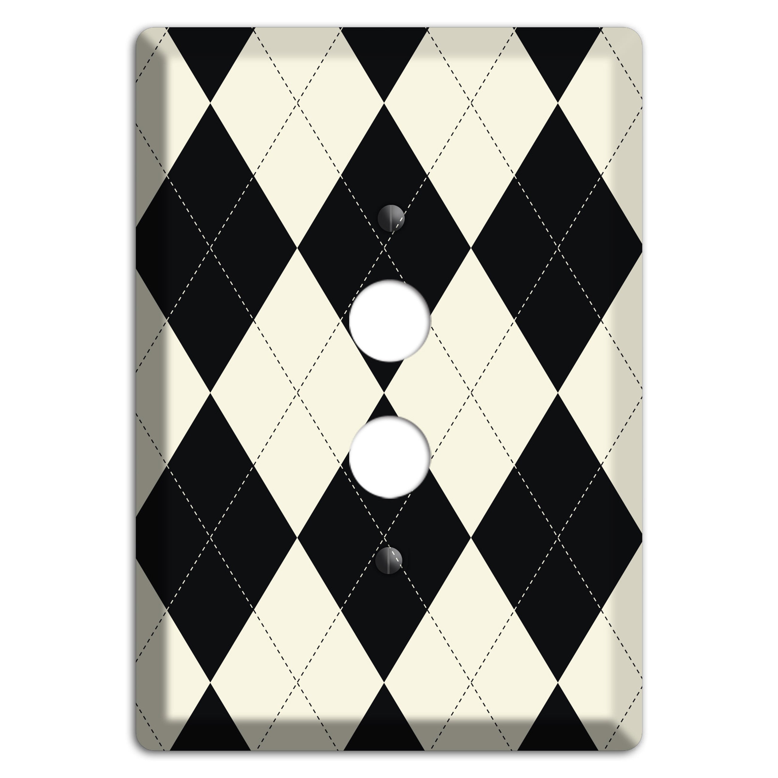 Black and Tan Argyle 1 Pushbutton Wallplate