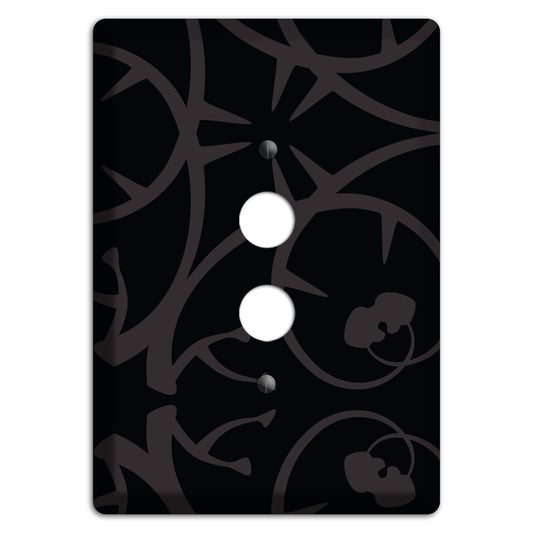 Black with Grey Abstract Swirl 1 Pushbutton Wallplate