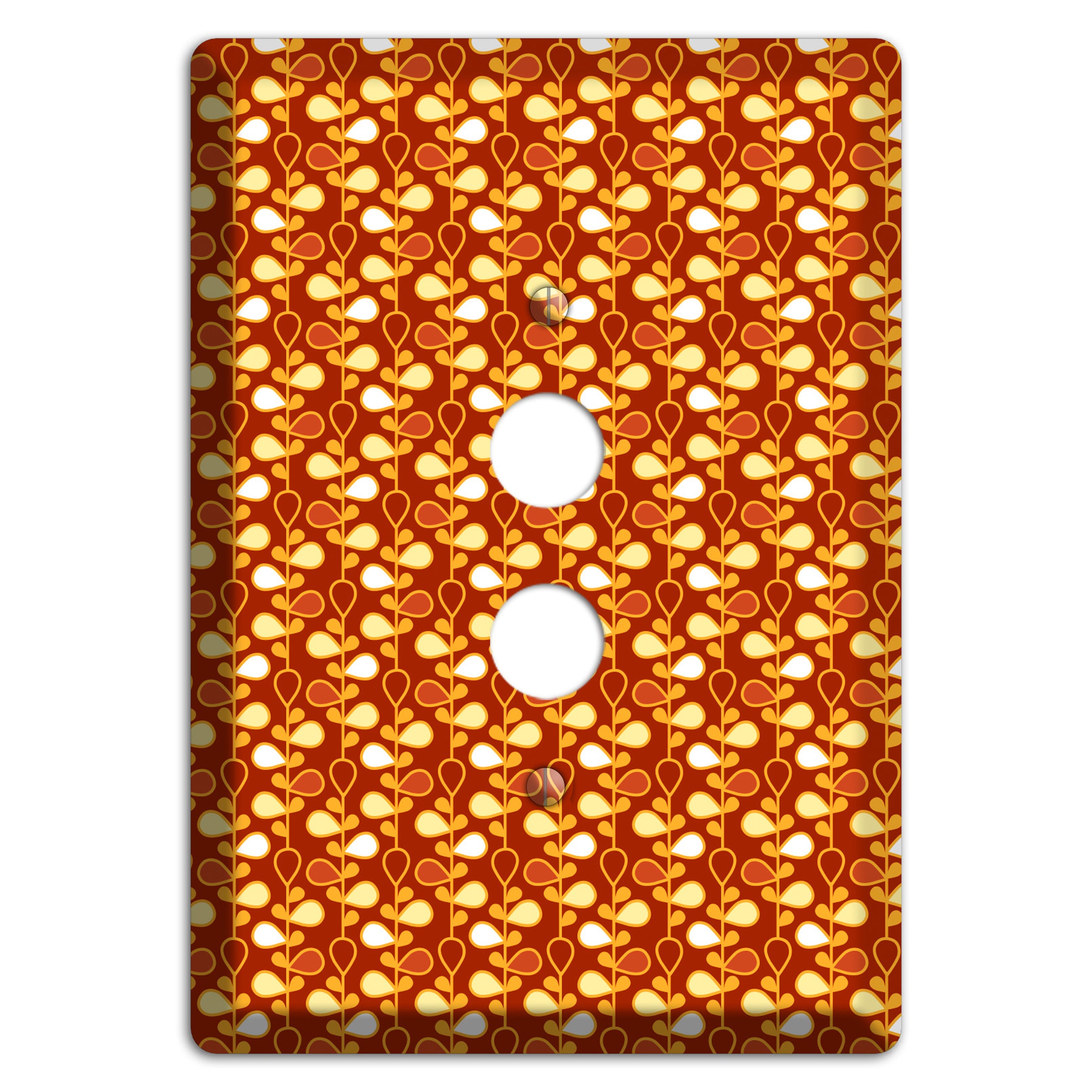 Maroon Teardrop Vine 1 Pushbutton Wallplate