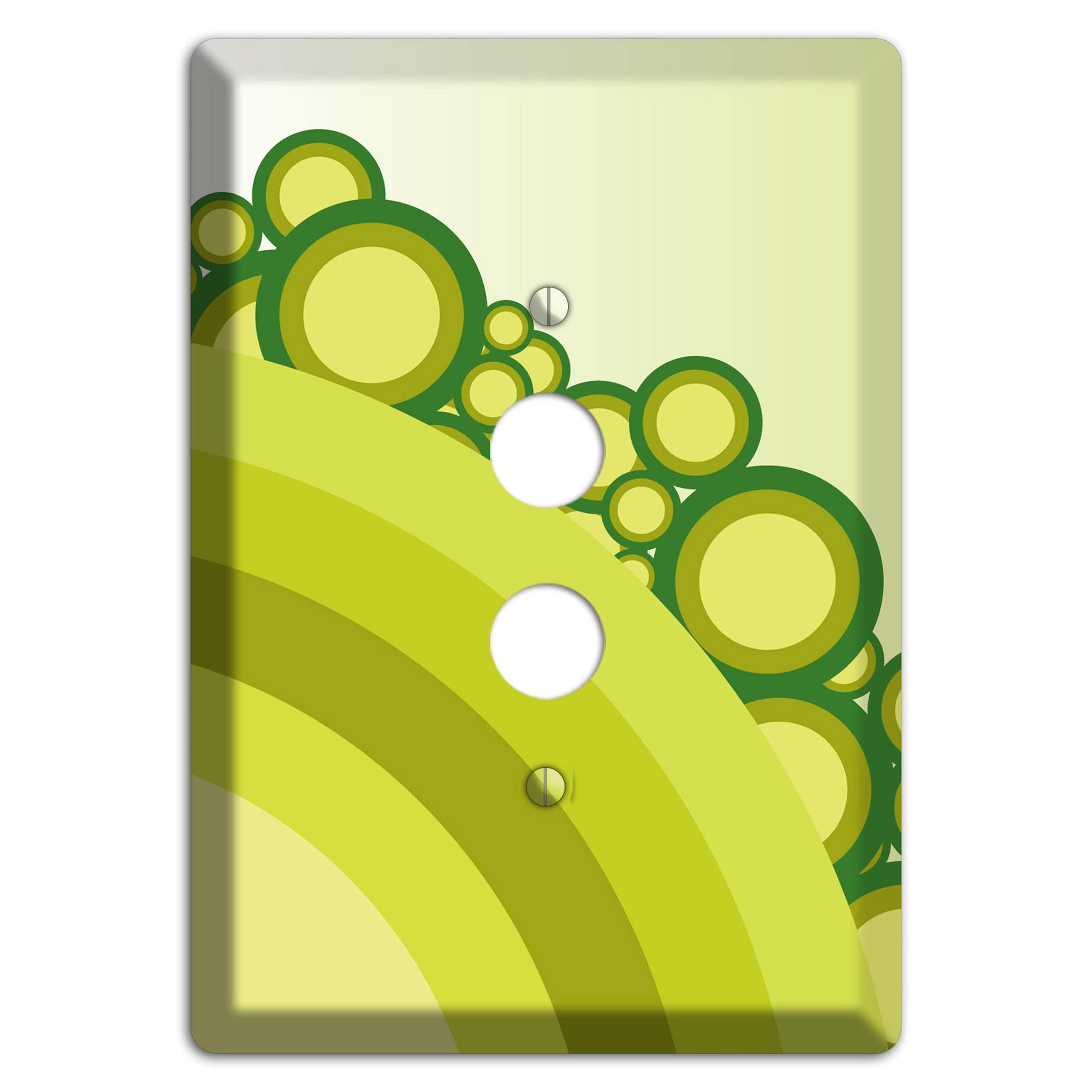 Green Rainbow Dots 1 Pushbutton Wallplate