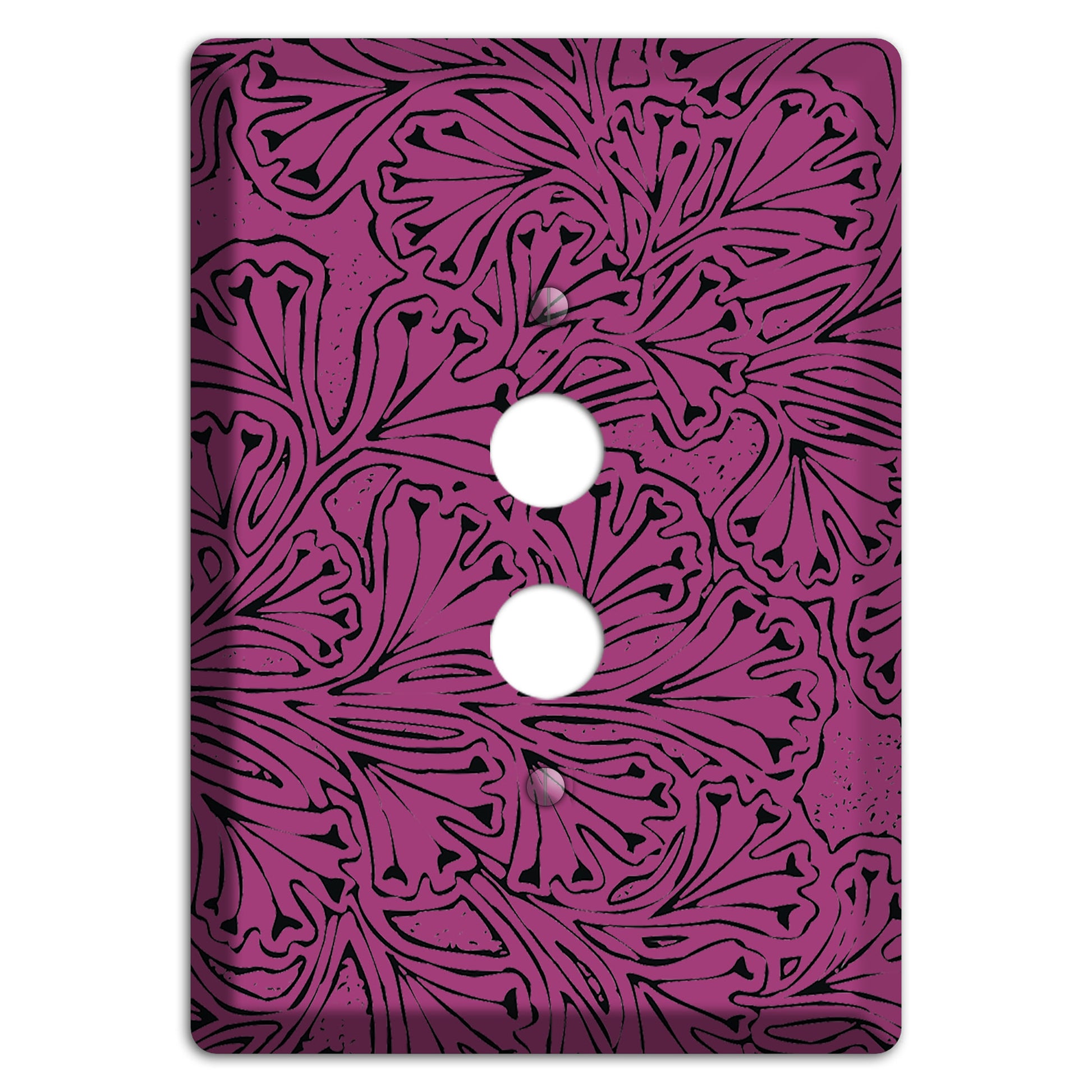 Deco Plum Interlocking Floral 1 Pushbutton Wallplate