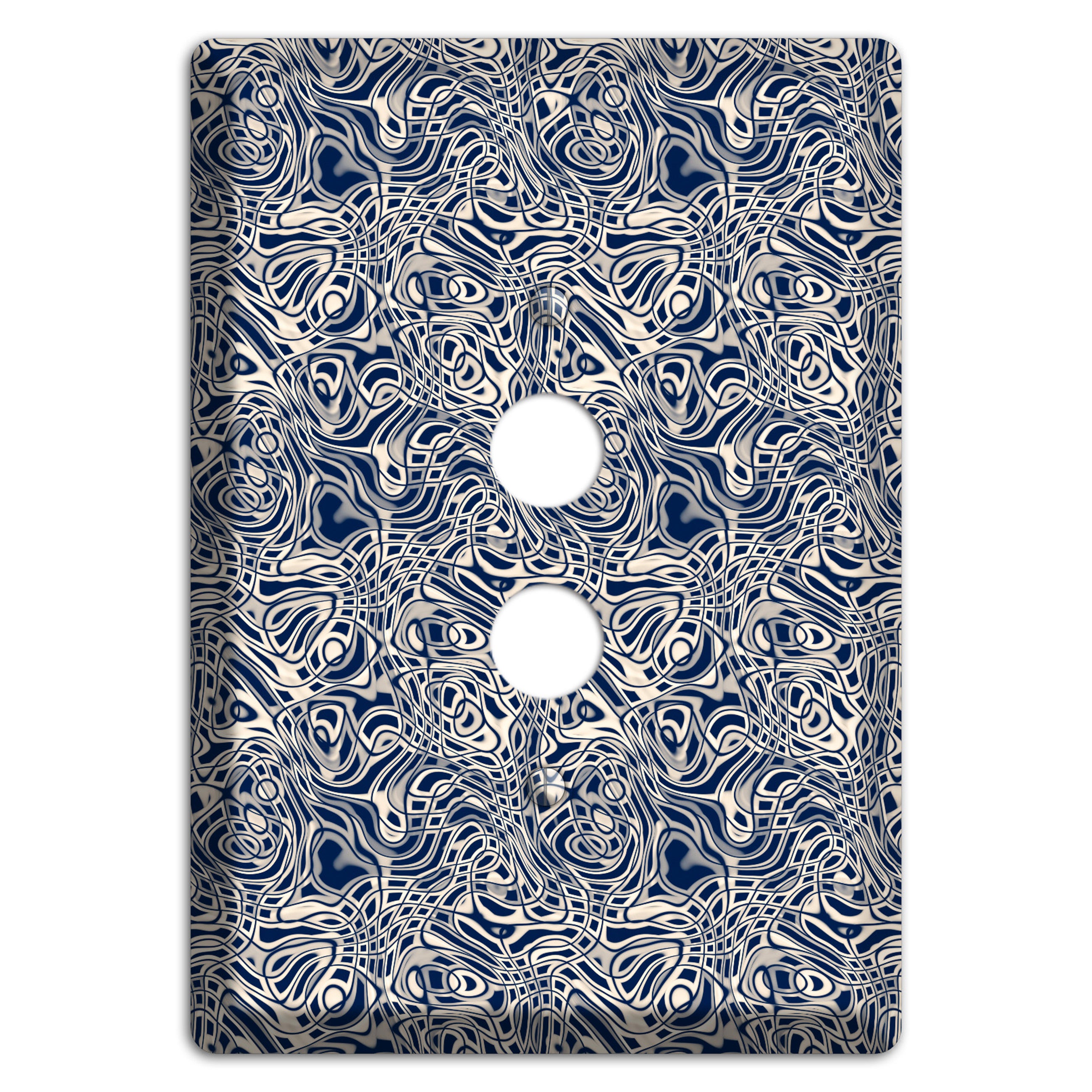 Blue Psychedelic Swirl 1 Pushbutton Wallplate