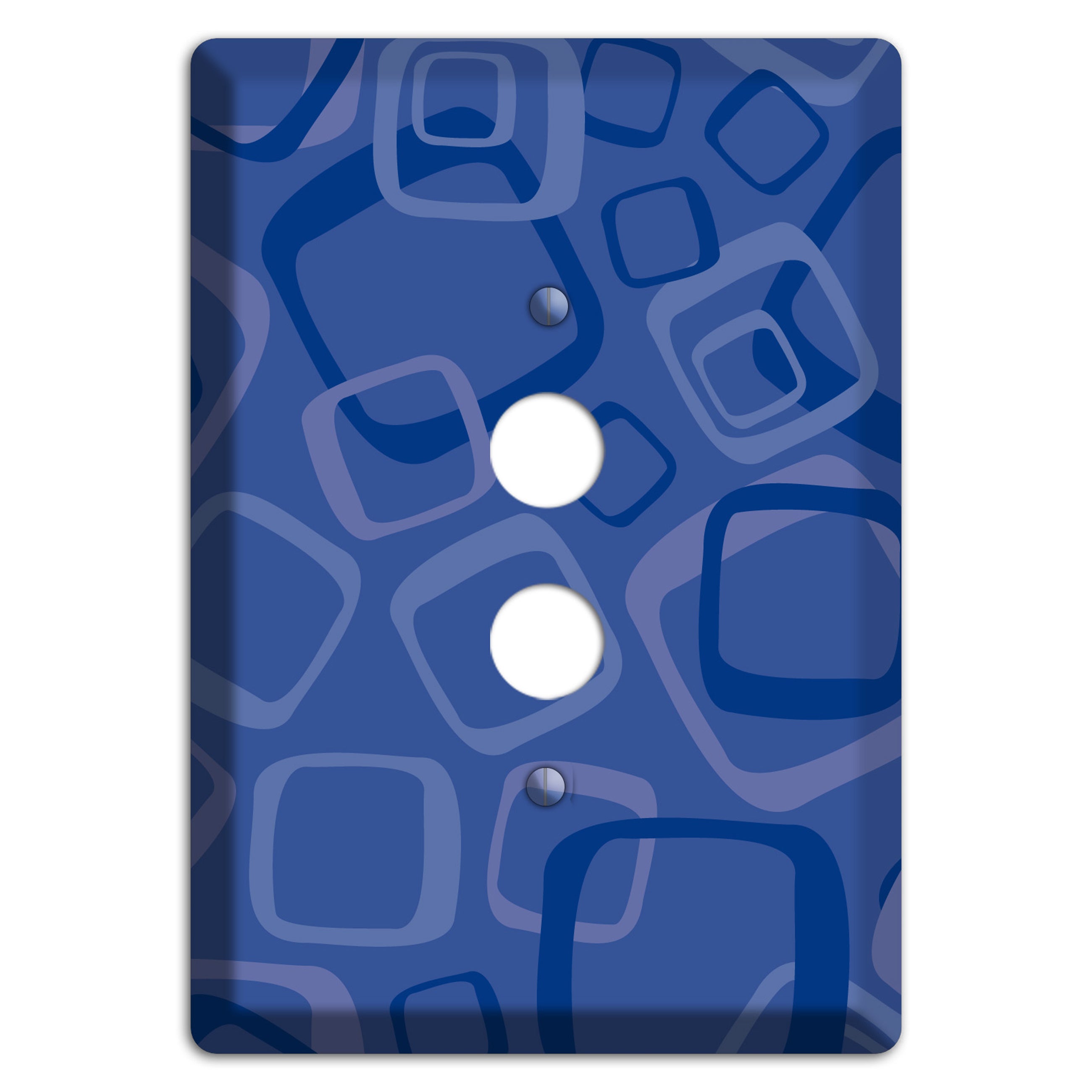 Multi Blue Random Retro Squares 1 Pushbutton Wallplate