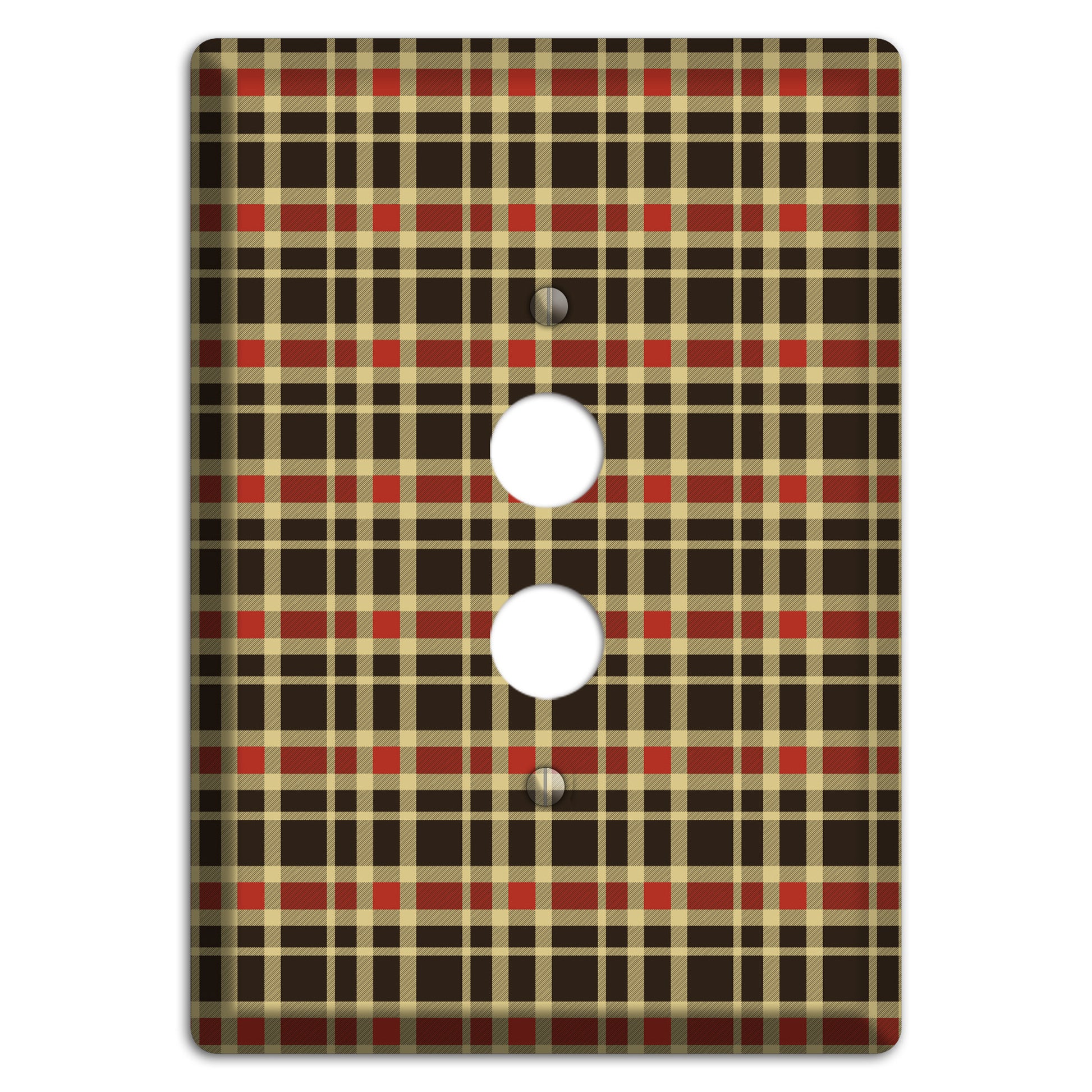 Maroon and Black Plaid 1 Pushbutton Wallplate