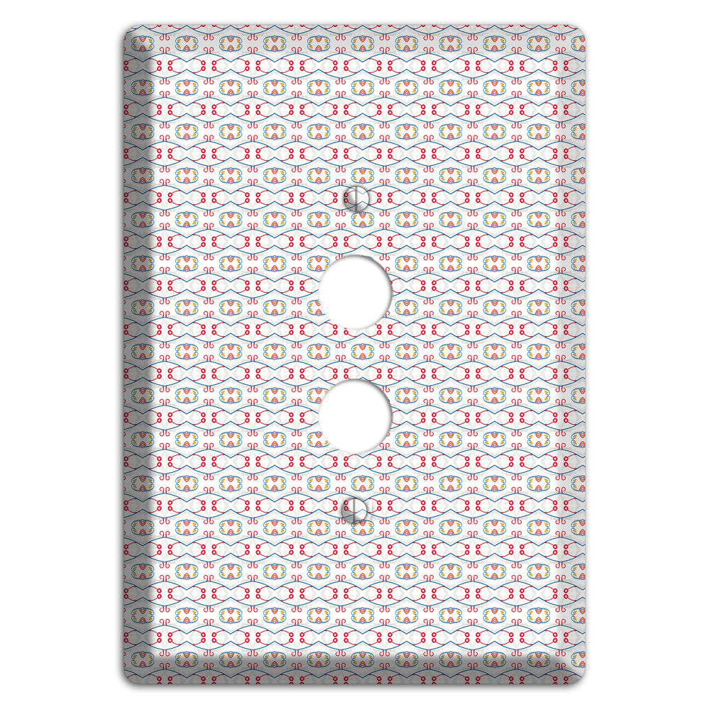 White with Red Tapestry Contour 1 Pushbutton Wallplate
