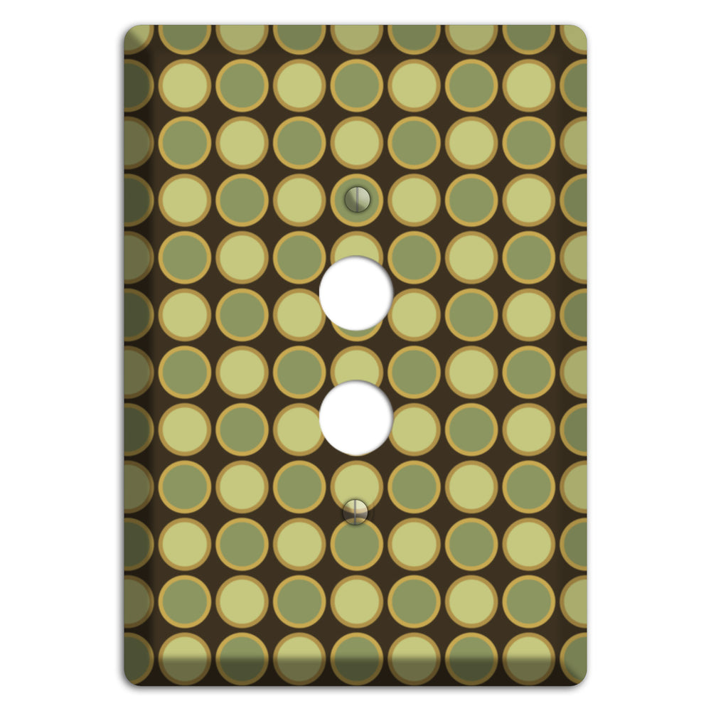 Dark Grey with Multi Olive Tiled Dots 1 Pushbutton Wallplate
