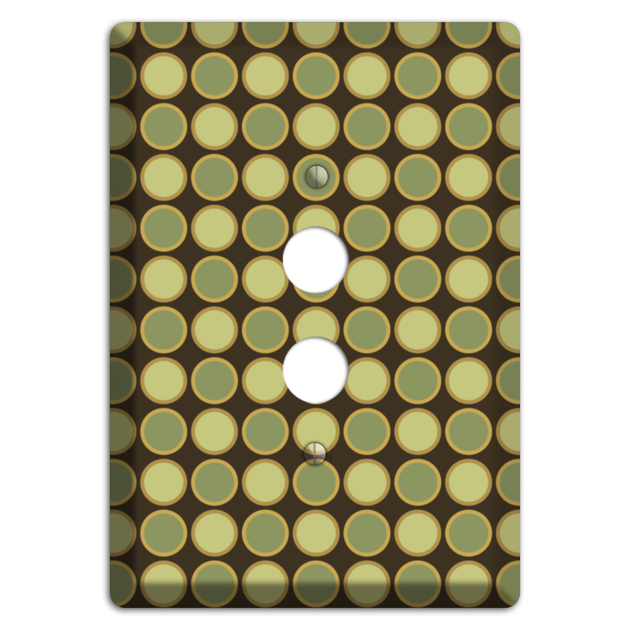 Dark Grey with Multi Olive Tiled Dots 1 Pushbutton Wallplate