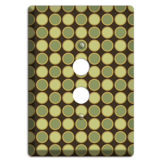 Dark Grey with Multi Olive Tiled Dots 1 Pushbutton Wallplate