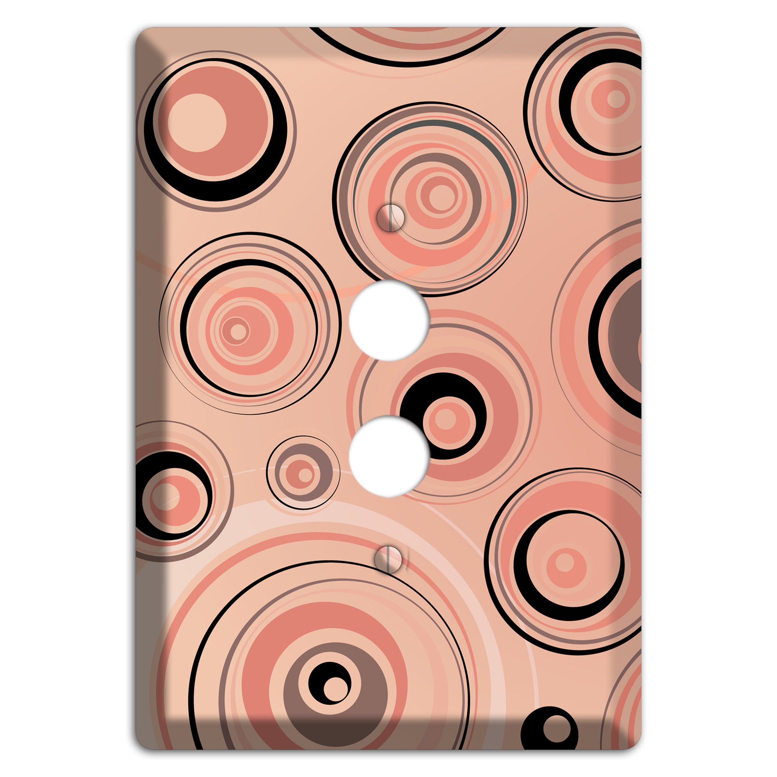 Salmon Circles 1 Pushbutton Wallplate