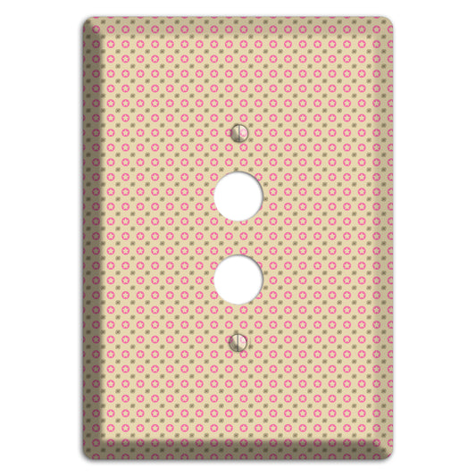 Beige with Pink Stars 1 Pushbutton Wallplate