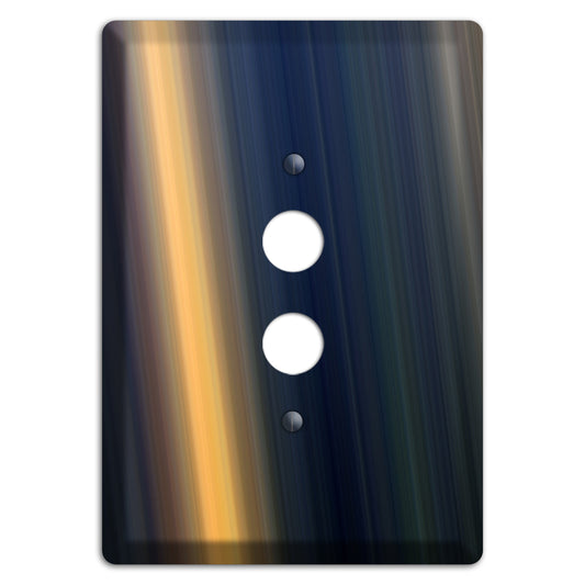 Black with Orange Ray of Light 1 Pushbutton Wallplate