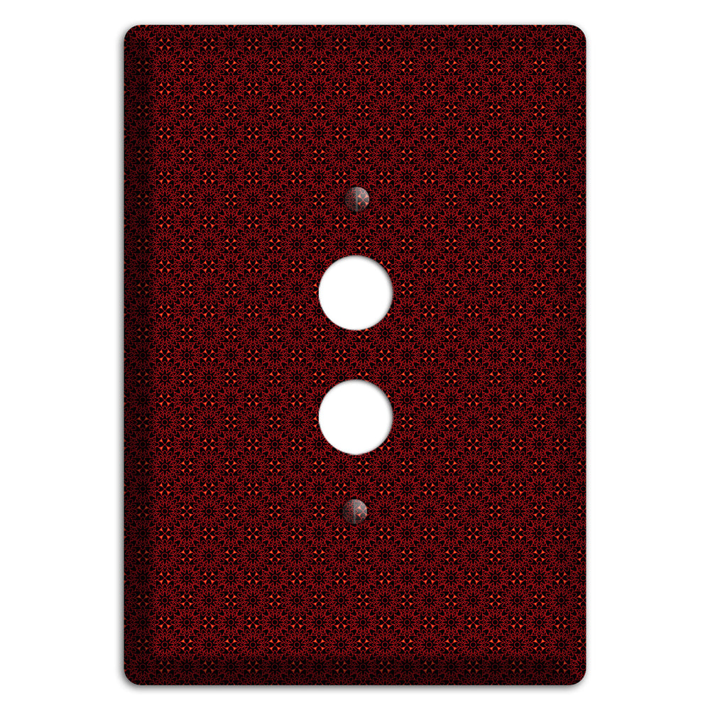 Maroon Checkered Foulard 1 Pushbutton Wallplate