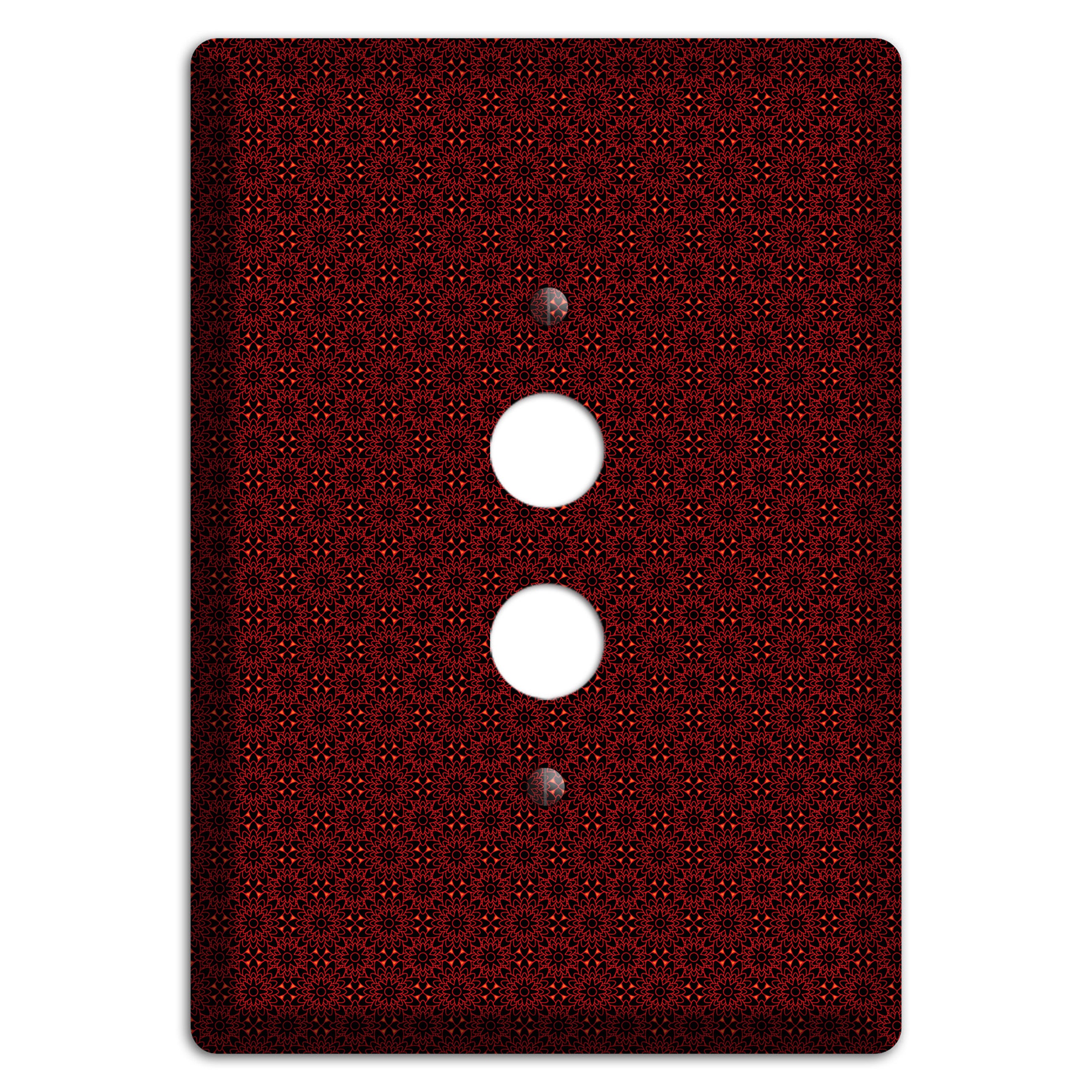 Maroon Checkered Foulard 1 Pushbutton Wallplate