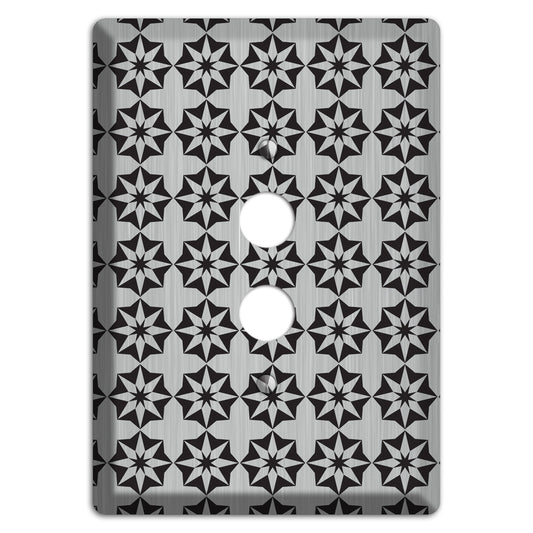 Stainless with Black Foulard 1 Pushbutton Wallplate