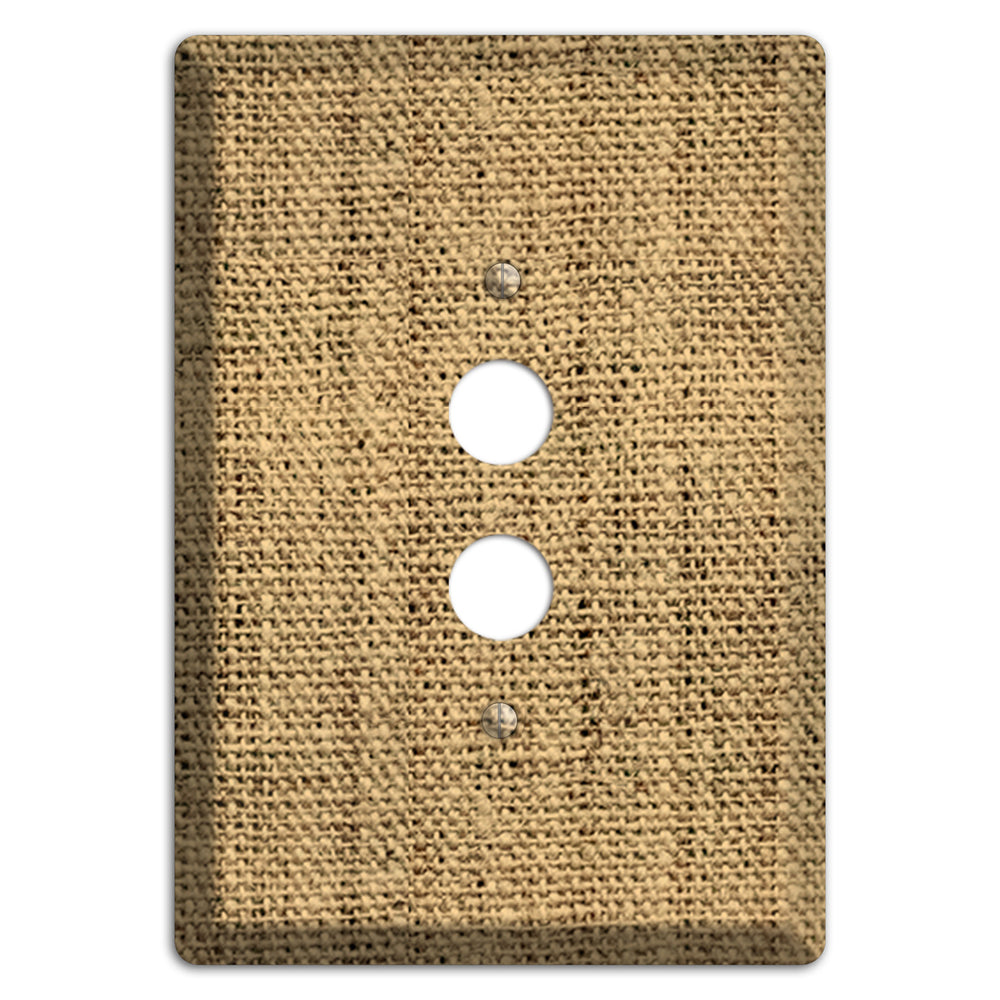 Teak Burlap 1 Pushbutton Wallplate