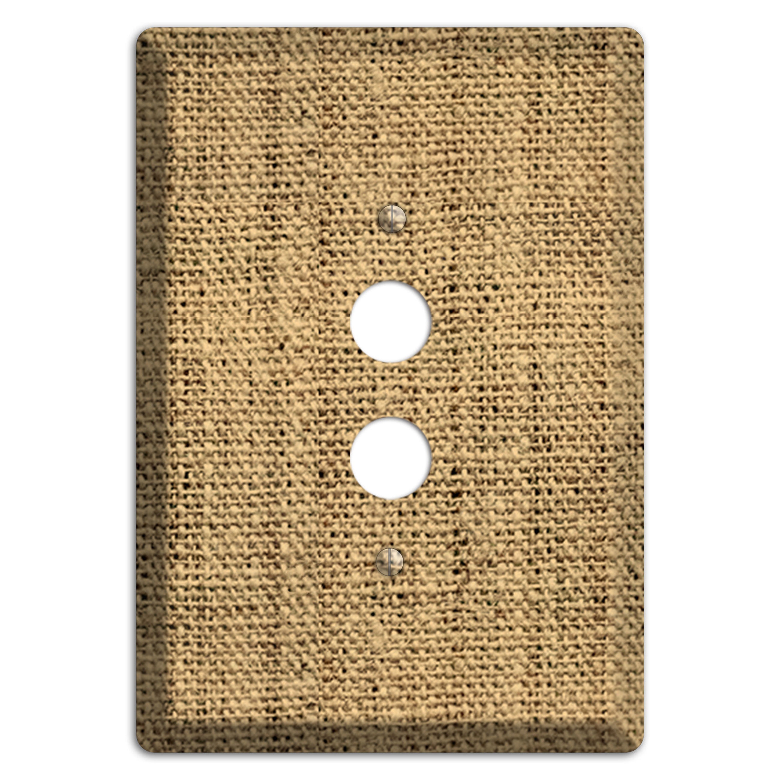 Teak Burlap 1 Pushbutton Wallplate