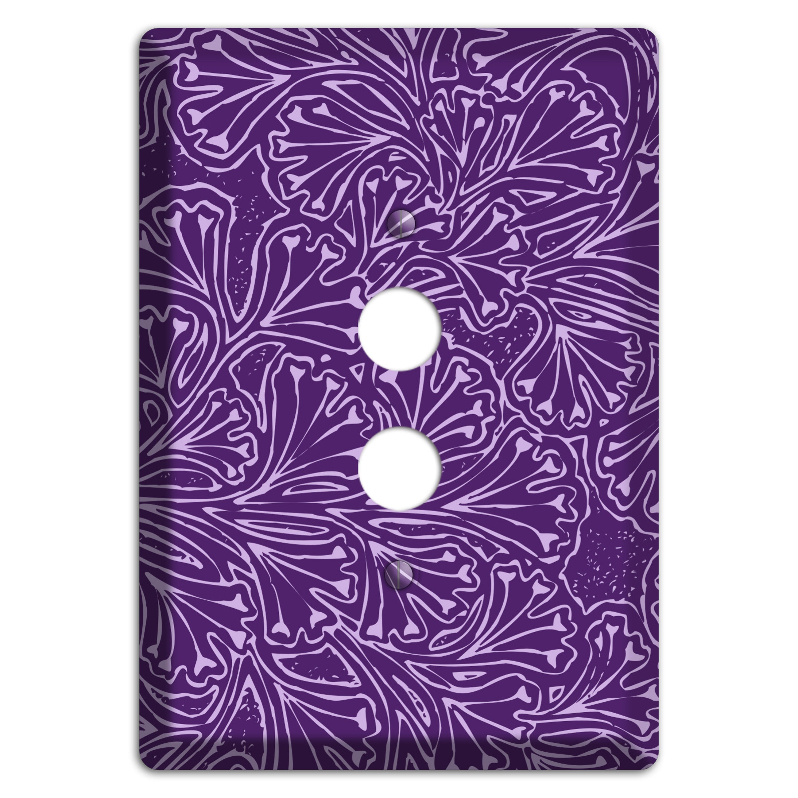 Deco Purple Interlocking Floral 1 Pushbutton Wallplate