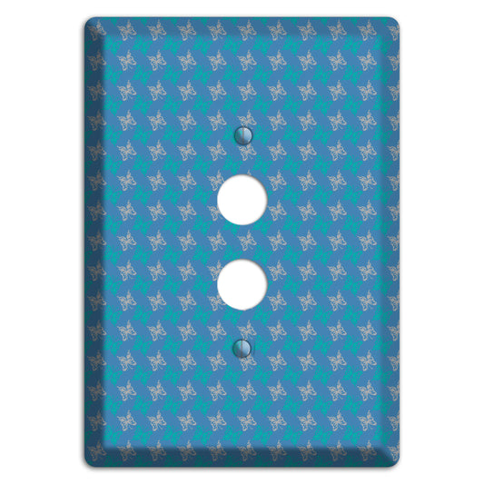 Blue with White and Turquoise Butterflies 1 Pushbutton Wallplate