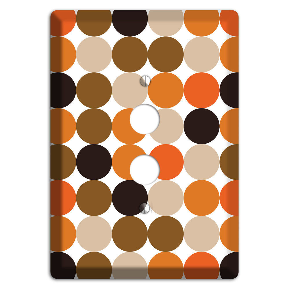 Orange Brown Black Beige Tiled Dots 1 Pushbutton Wallplate