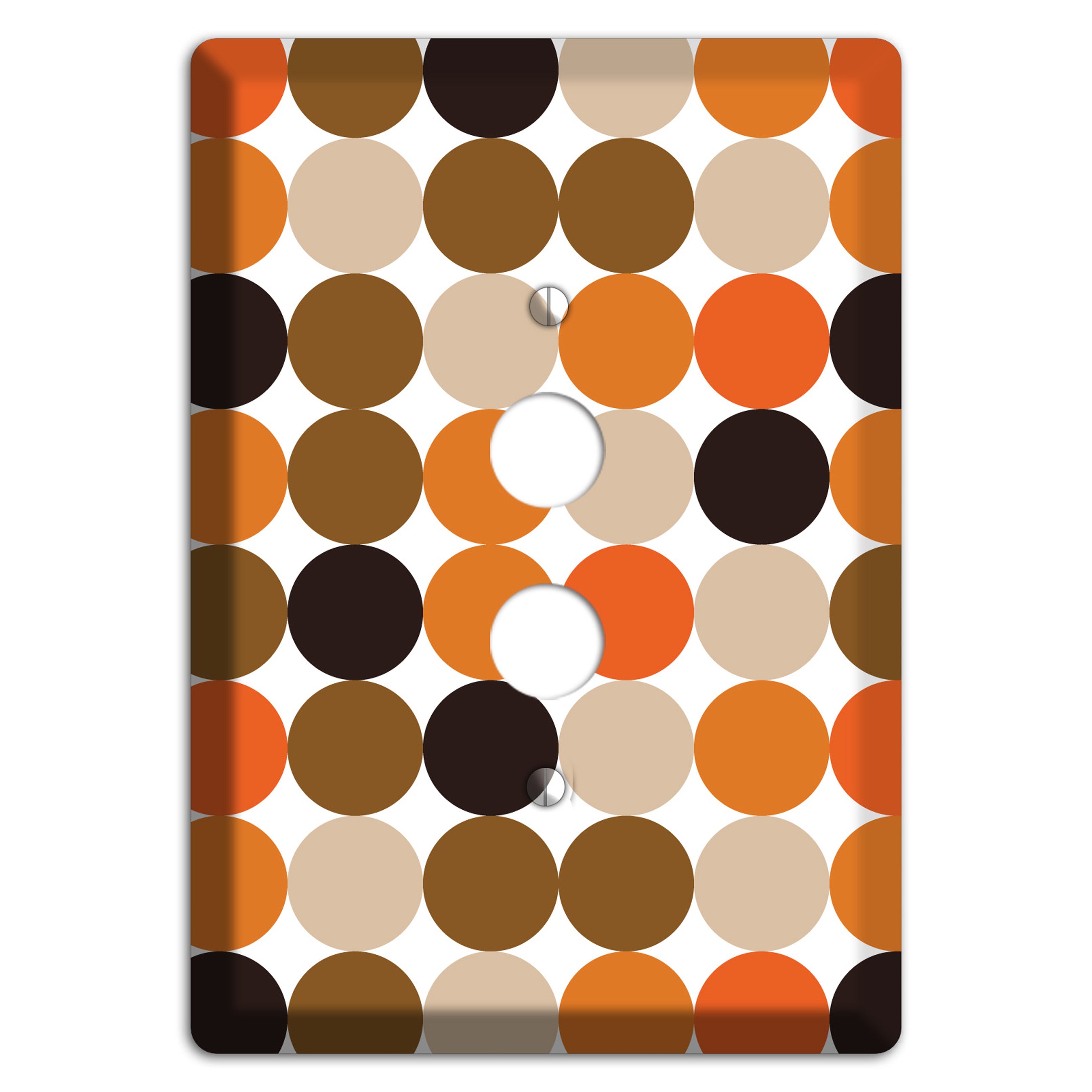 Orange Brown Black Beige Tiled Dots 1 Pushbutton Wallplate